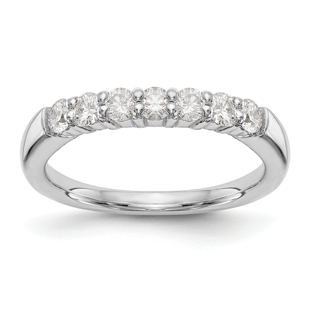 14k White Gold 3/4 carat Lab Grown Diamond VS/SI+ G+ Seven Stone Complete Fashion Band