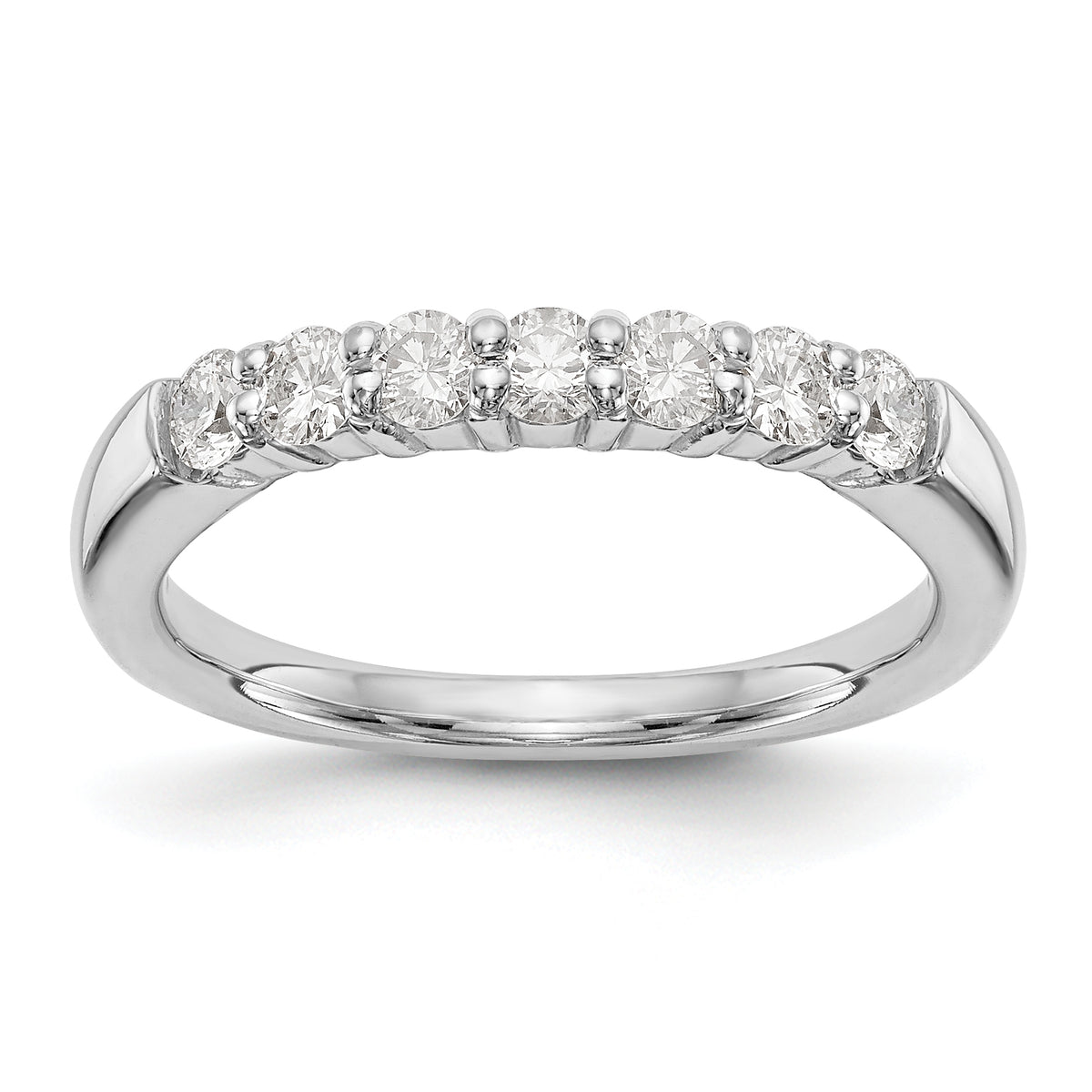 14k White Gold 3/4 carat Lab Grown Diamond VS/SI+ G+ Seven Stone Complete Fashion Band