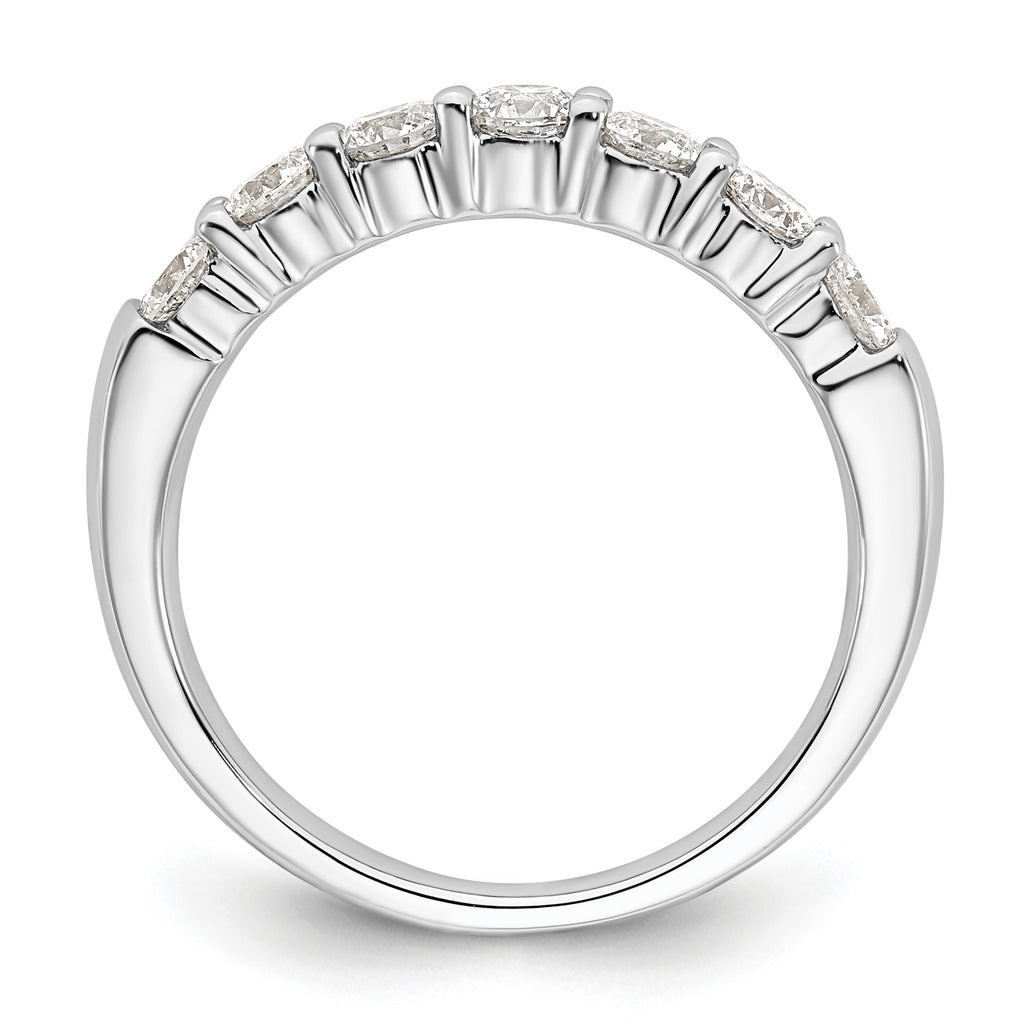 14k White Gold 1 carat Lab Grown Diamond VS/SI+ G+ Seven Stone Complete Fashion Band