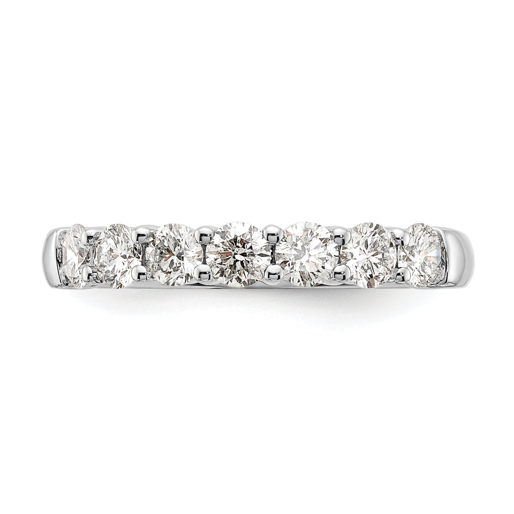 14k White Gold 1 carat Lab Grown Diamond VS/SI+ G+ Seven Stone Complete Fashion Band