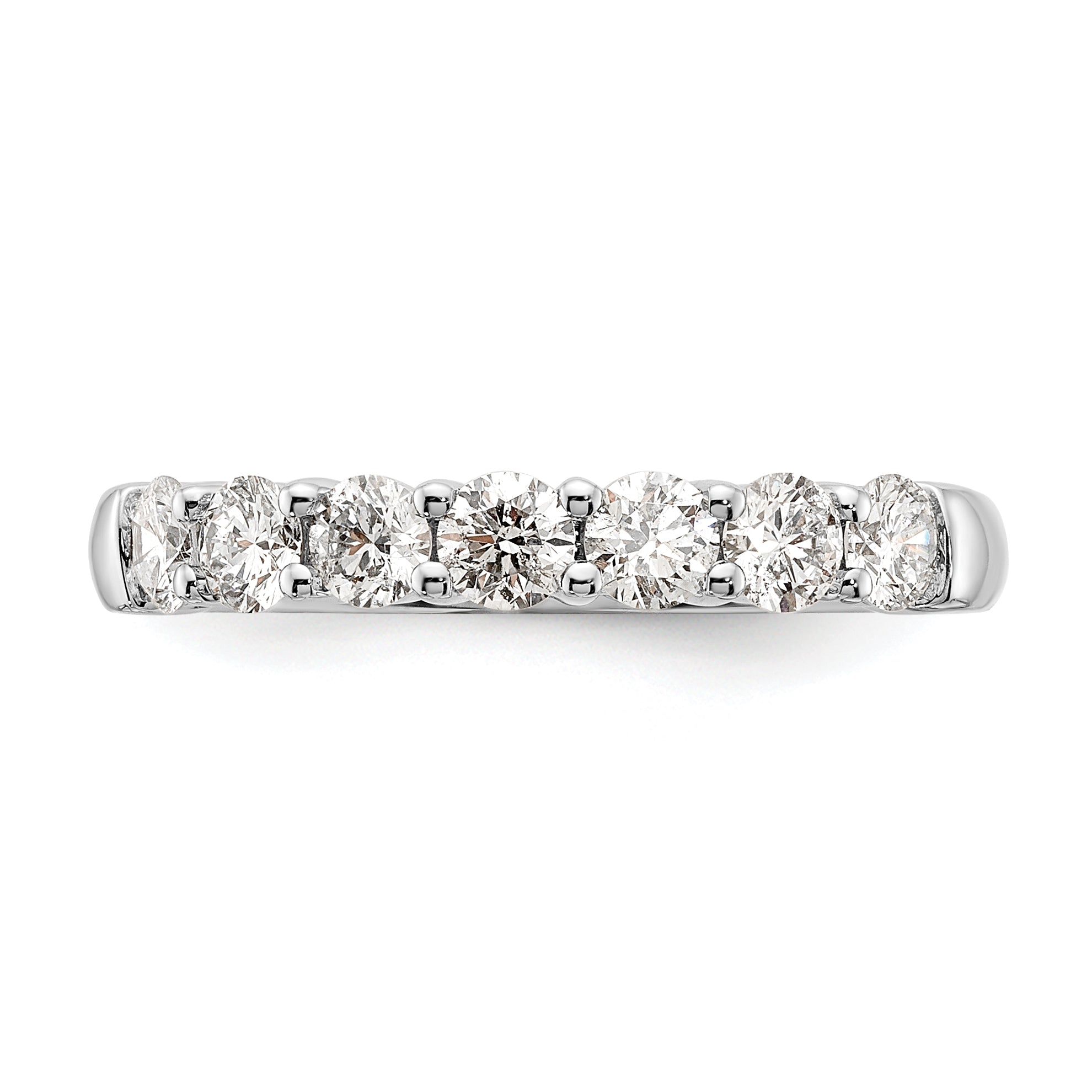 14k White Gold 1 carat Lab Grown Diamond VS/SI+ G+ Seven Stone Complete Fashion Band