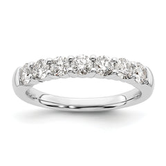 14k White Gold 1 carat Lab Grown Diamond VS/SI+ G+ Seven Stone Complete Fashion Band
