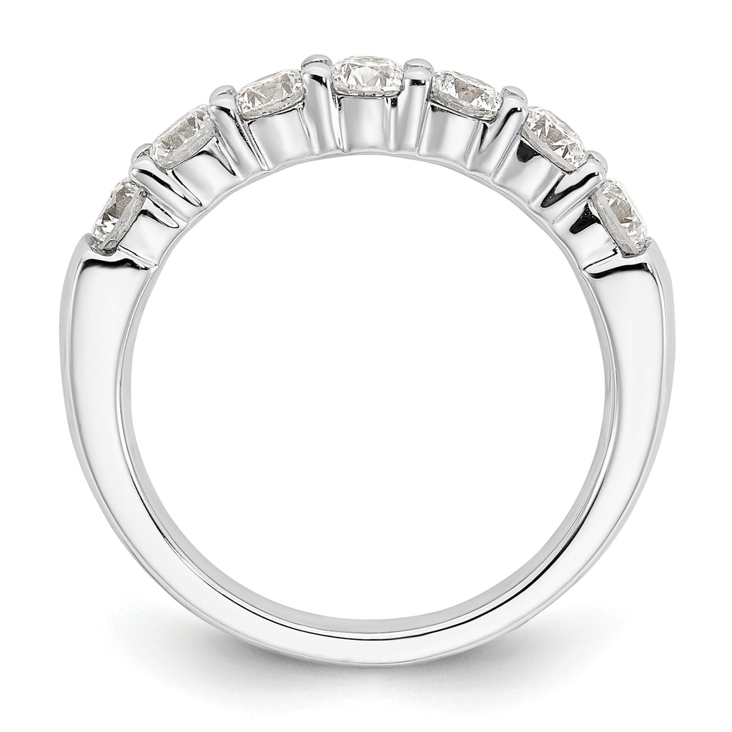 14k White Gold 1 1/5 carat Lab Grown Diamond VS/SI+ G+ Seven Stone Complete Fashion Band