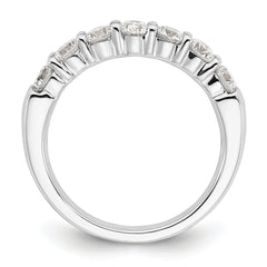 14k White Gold 1 1/5 carat Lab Grown Diamond VS/SI+ G+ Seven Stone Complete Fashion Band