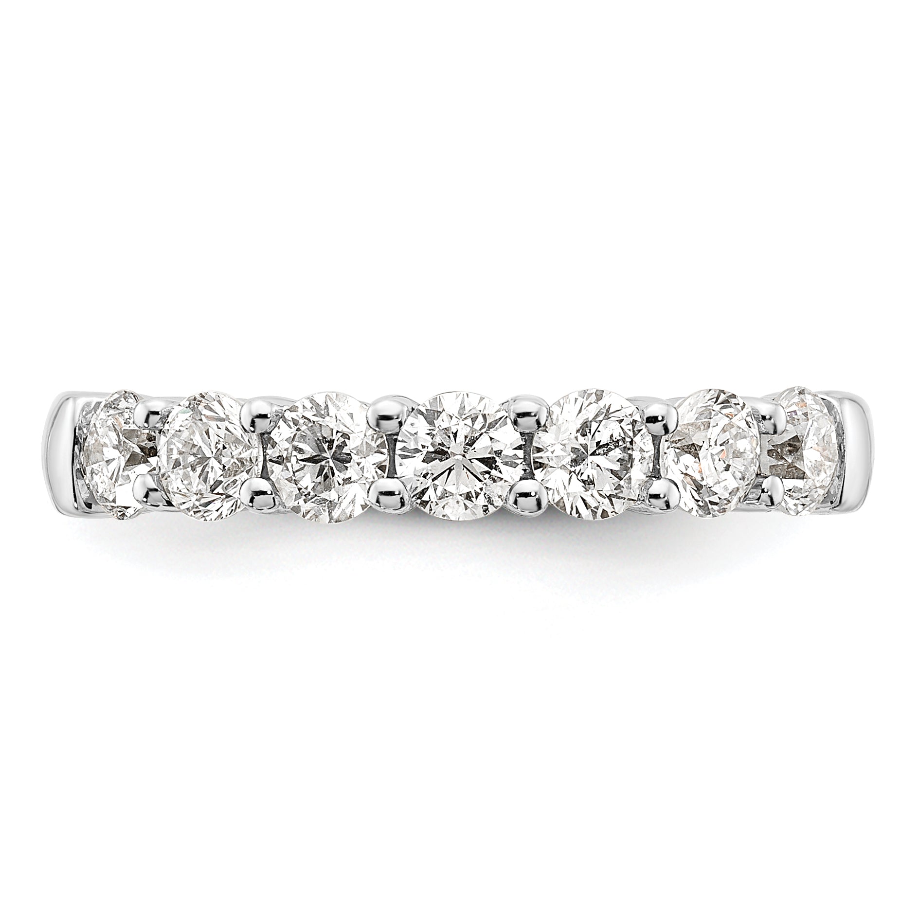 14k White Gold 1 1/5 carat Lab Grown Diamond VS/SI+ G+ Seven Stone Complete Fashion Band