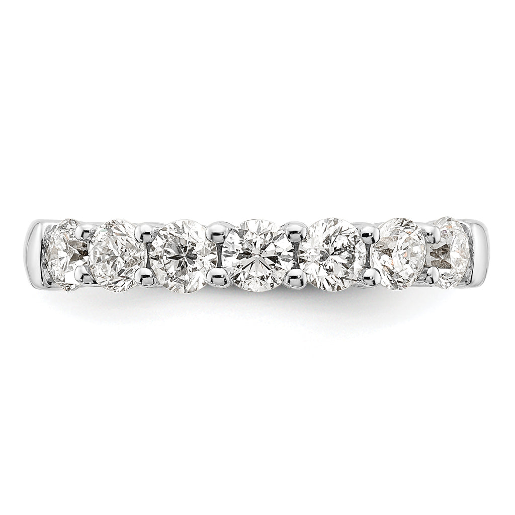 14k White Gold 1 1/5 carat Lab Grown Diamond VS/SI+ G+ Seven Stone Complete Fashion Band