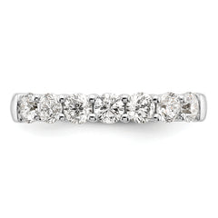 14k White Gold 1 1/5 carat Lab Grown Diamond VS/SI+ G+ Seven Stone Complete Fashion Band