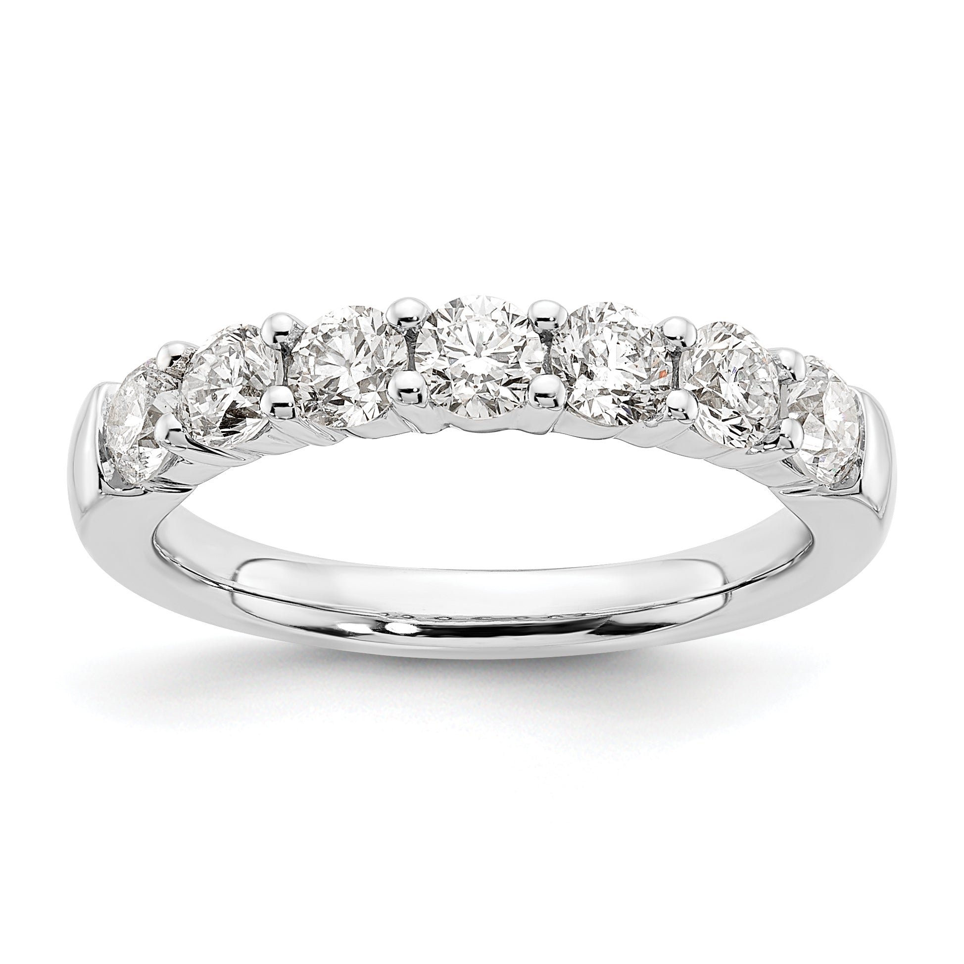 14k White Gold 1 1/5 carat Lab Grown Diamond VS/SI+ G+ Seven Stone Complete Fashion Band Main image