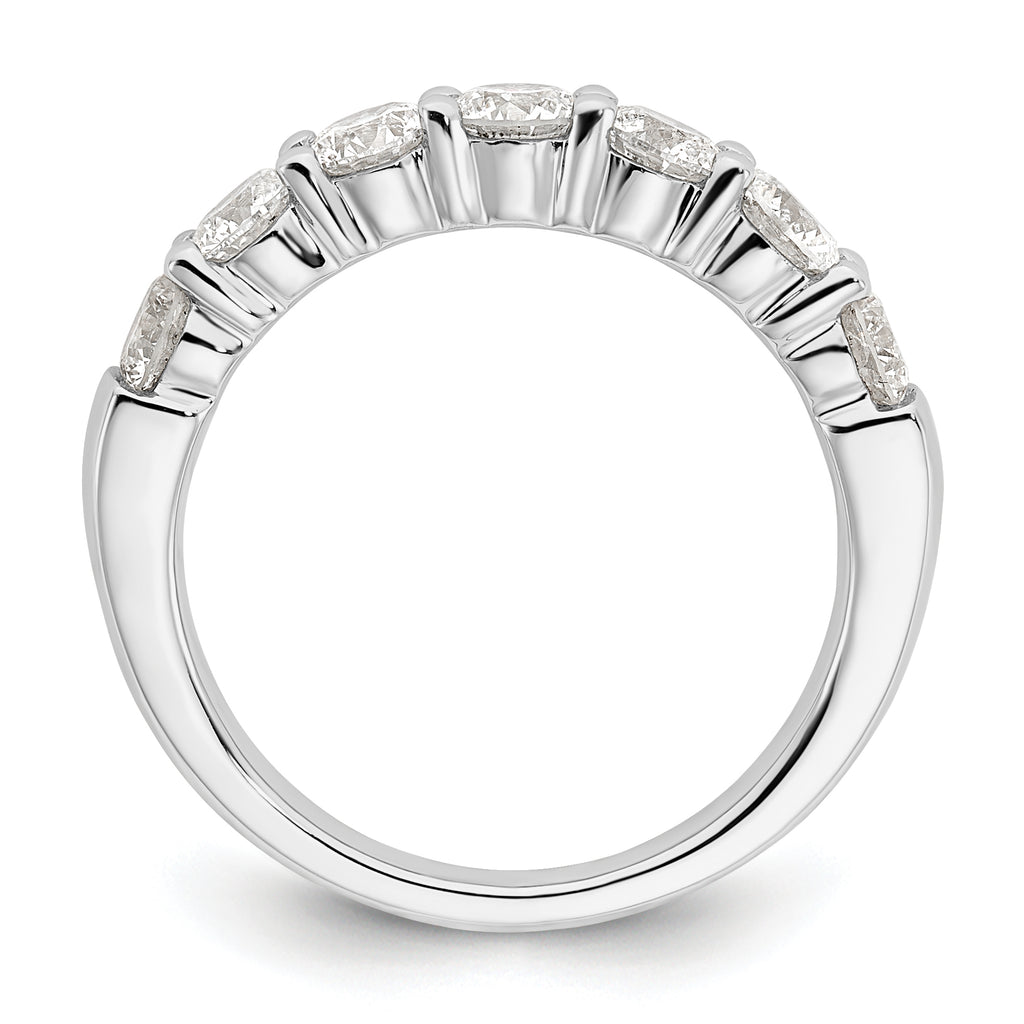 14k White Gold 1 5/8 carat Lab Grown Diamond VS/SI+ G+ Seven Stone Complete Fashion Band