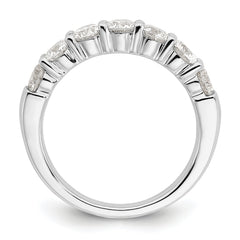 14k White Gold 1 5/8 carat Lab Grown Diamond VS/SI+ G+ Seven Stone Complete Fashion Band