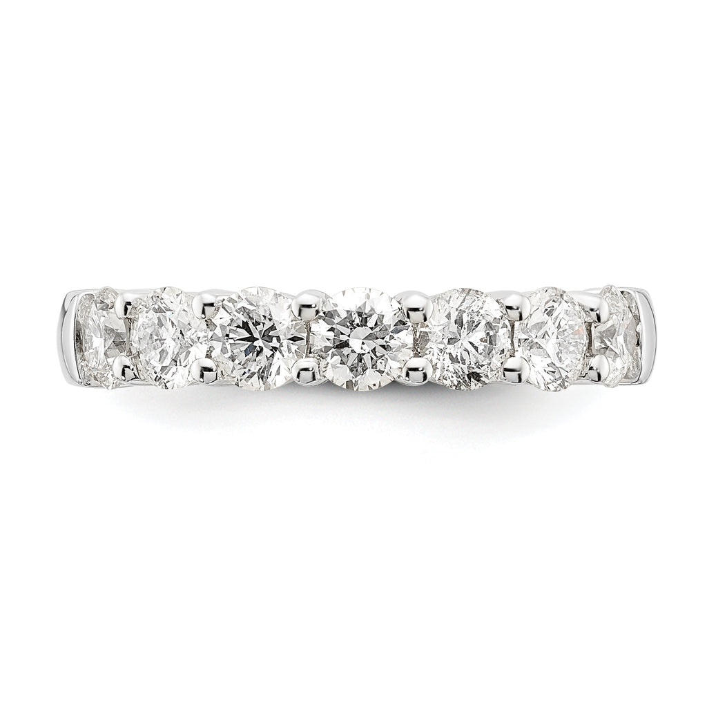14k White Gold 1 5/8 carat Lab Grown Diamond VS/SI+ G+ Seven Stone Complete Fashion Band