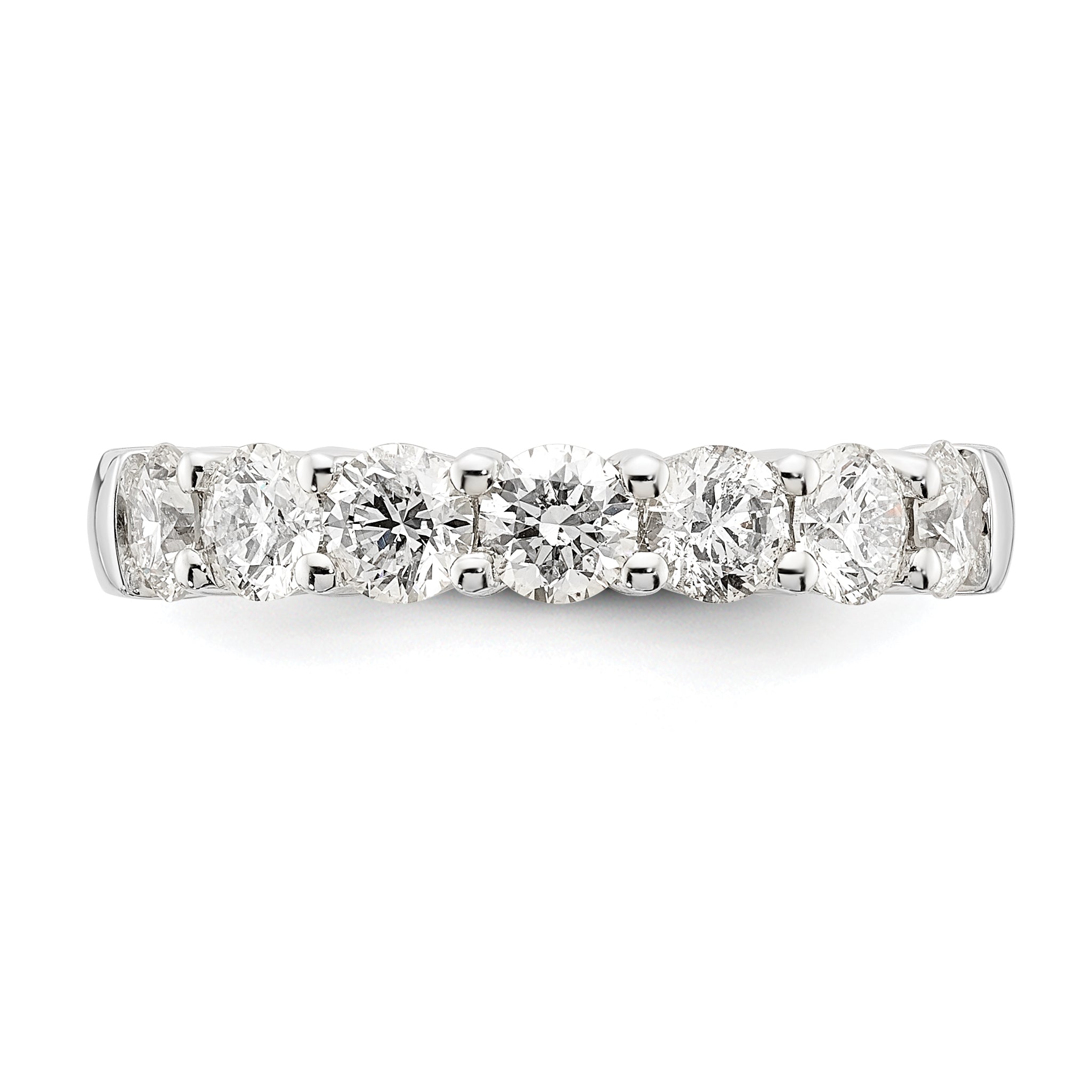 14k White Gold 1 5/8 carat Lab Grown Diamond VS/SI+ G+ Seven Stone Complete Fashion Band