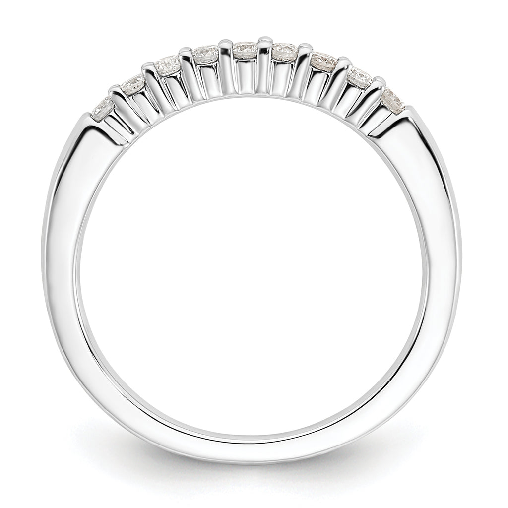 14k White Gold 1/5 carat Lab Grown Diamond VS/SI+ G+ Nine Stone Complete Fashion band