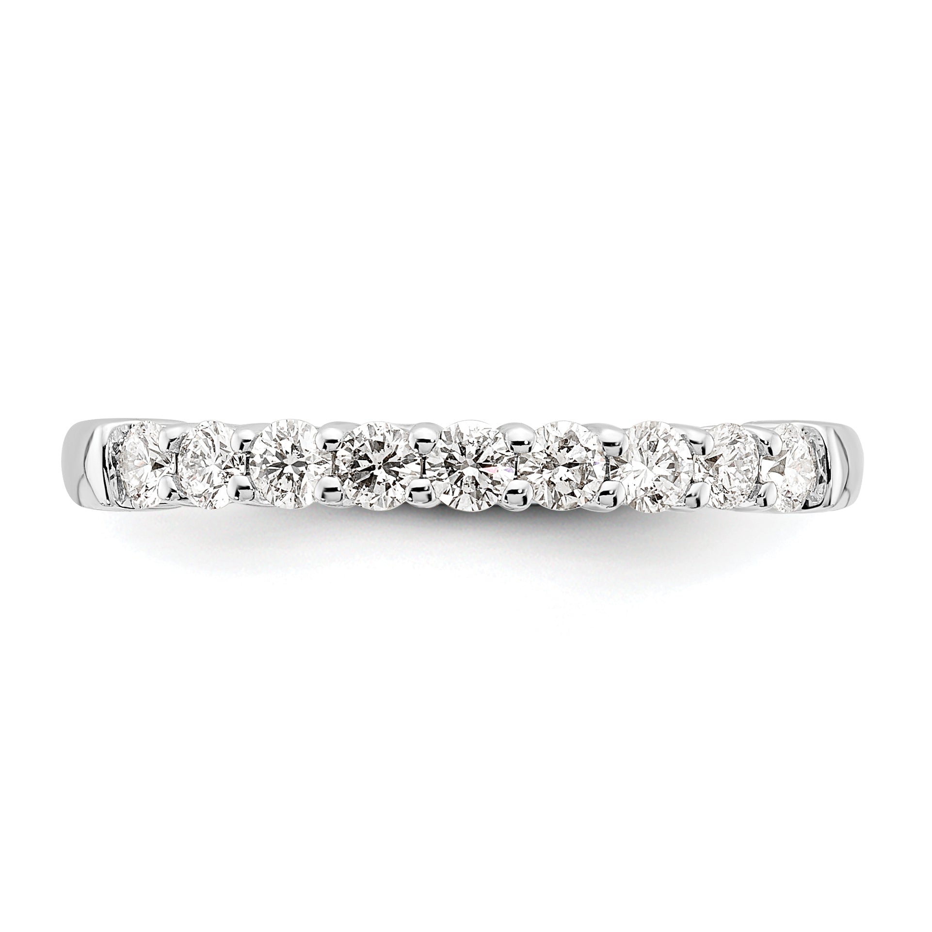 14k White Gold 1/2 carat Lab Grown Diamond VS/SI+ G+ Nine Stone Complete Fashion band
