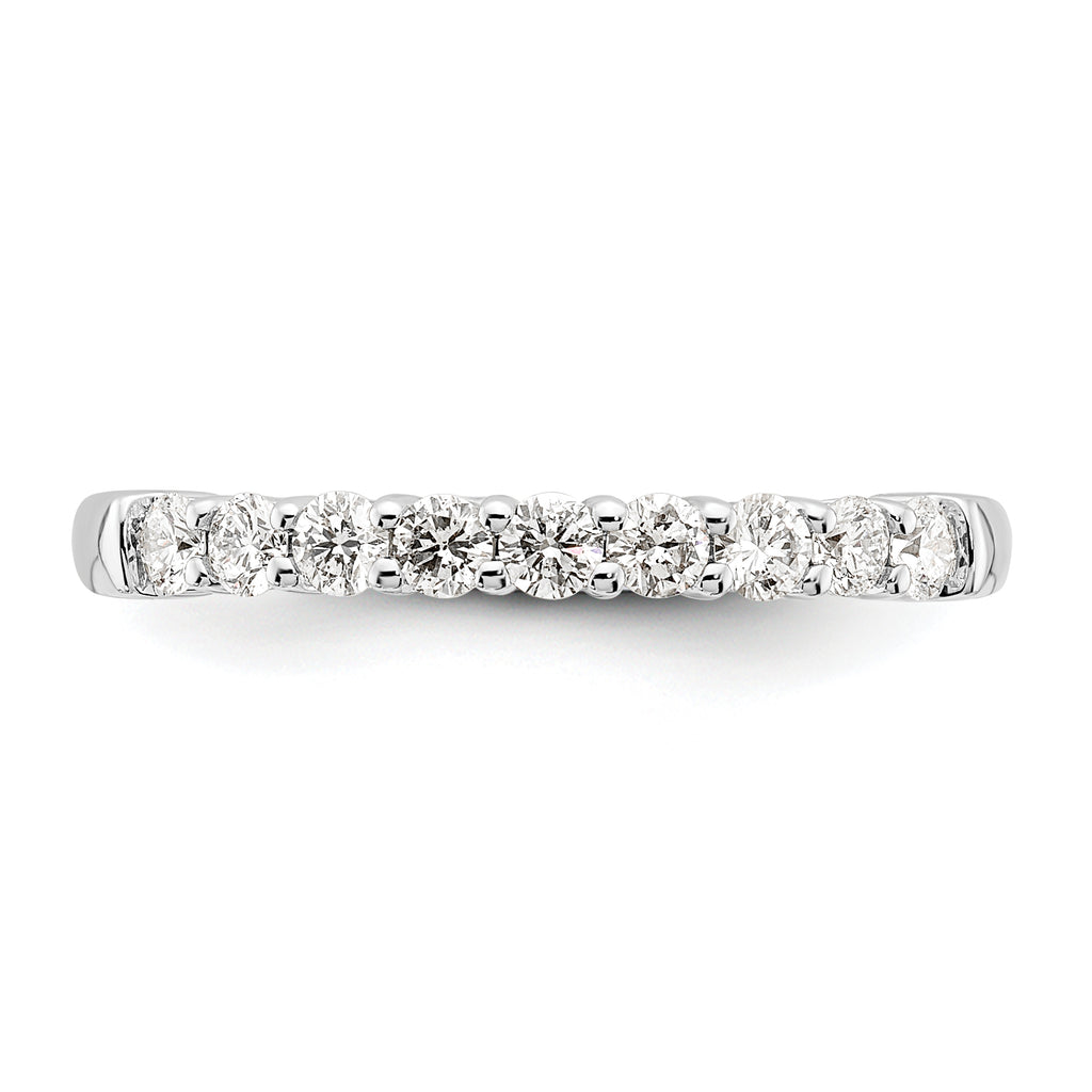 14k White Gold 1/2 carat Lab Grown Diamond VS/SI+ G+ Nine Stone Complete Fashion band