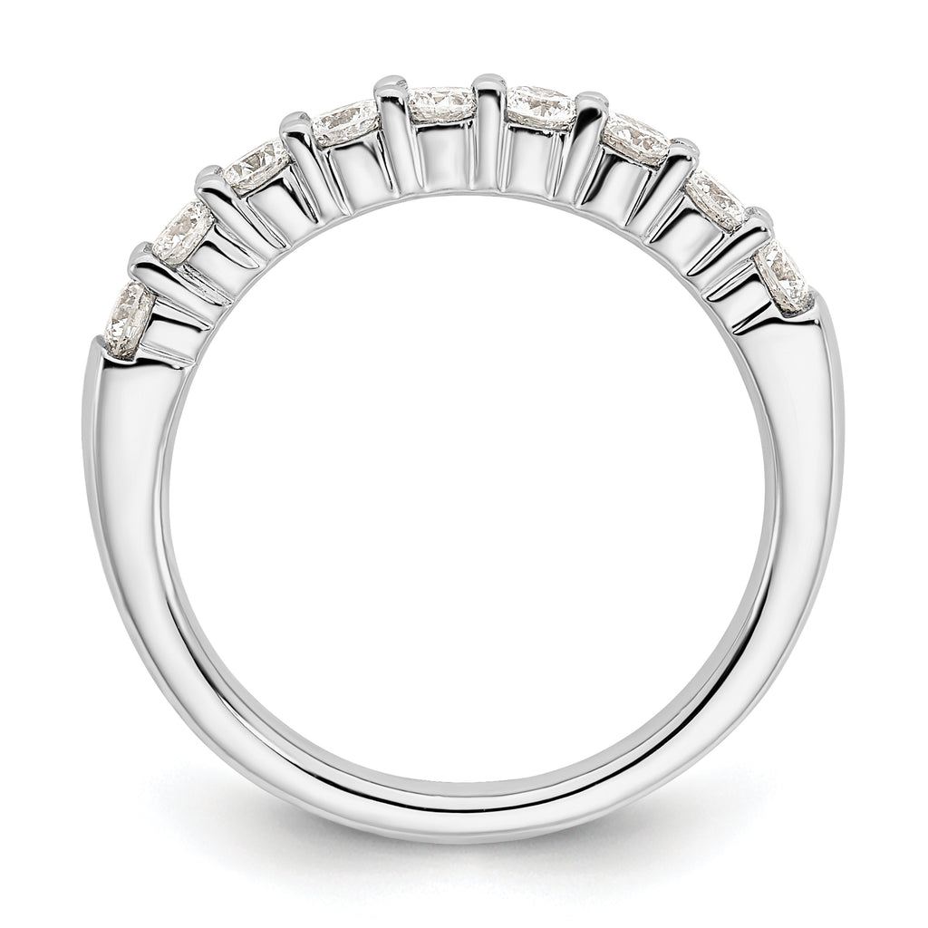 14k White Gold 3/4 carat Lab Grown Diamond VS/SI+ G+ Nine Stone Complete Fashion band