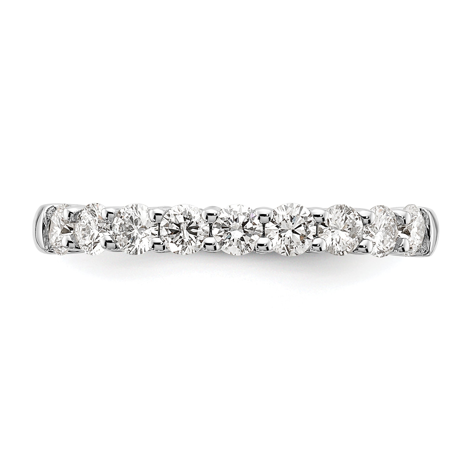 14k White Gold 3/4 carat Lab Grown Diamond VS/SI+ G+ Nine Stone Complete Fashion band