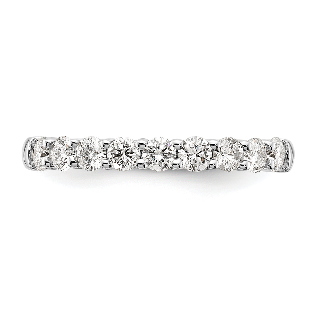 14k White Gold 3/4 carat Lab Grown Diamond VS/SI+ G+ Nine Stone Complete Fashion band