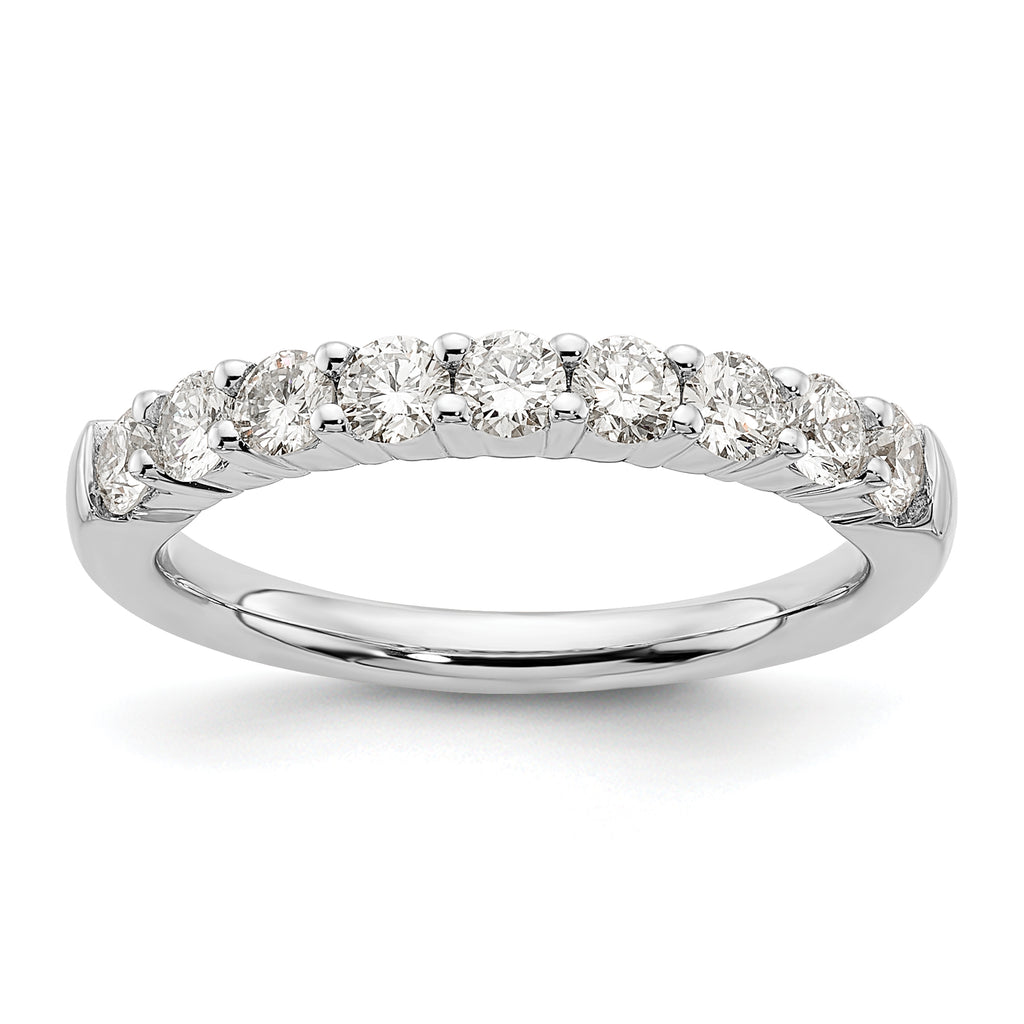 14k White Gold 3/4 carat Lab Grown Diamond VS/SI+ G+ Nine Stone Complete Fashion band