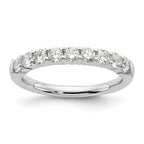 14k White Gold 3/4 carat Lab Grown Diamond VS/SI+ G+ Nine Stone Complete Fashion band
