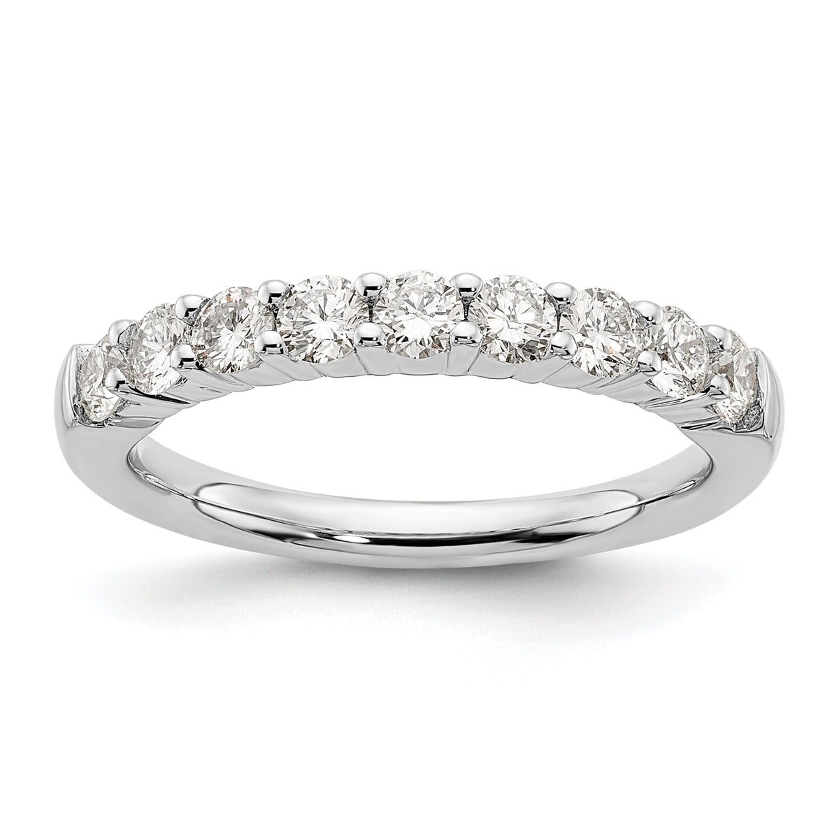14k White Gold 3/4 carat Lab Grown Diamond VS/SI+ G+ Nine Stone Complete Fashion band