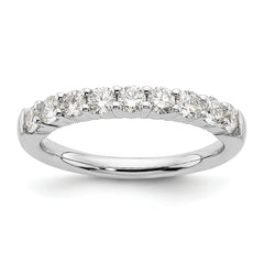 14k White Gold 3/4 carat Lab Grown Diamond VS/SI+ G+ Nine Stone Complete Fashion band