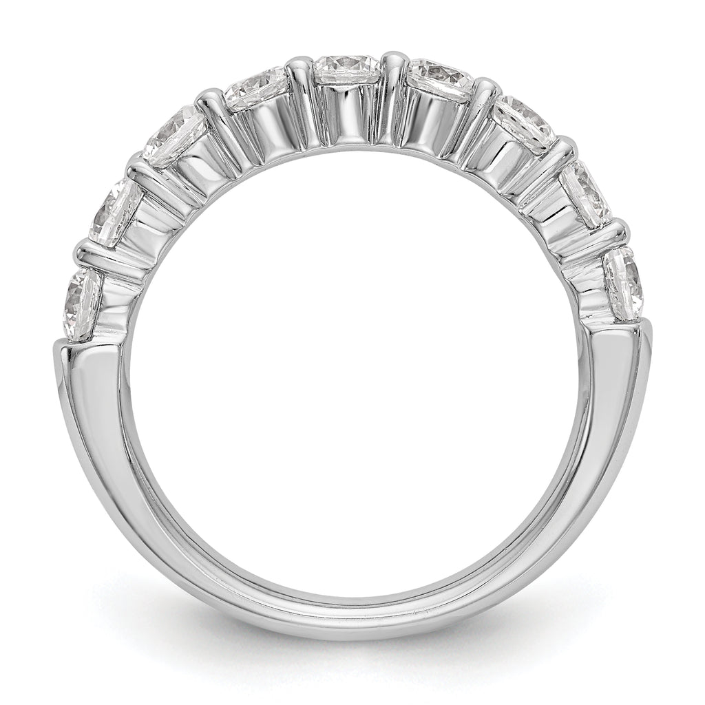 14k White Gold 1 carat Lab Grown Diamond VS/SI+ G+ Nine Stone Complete Fashion band