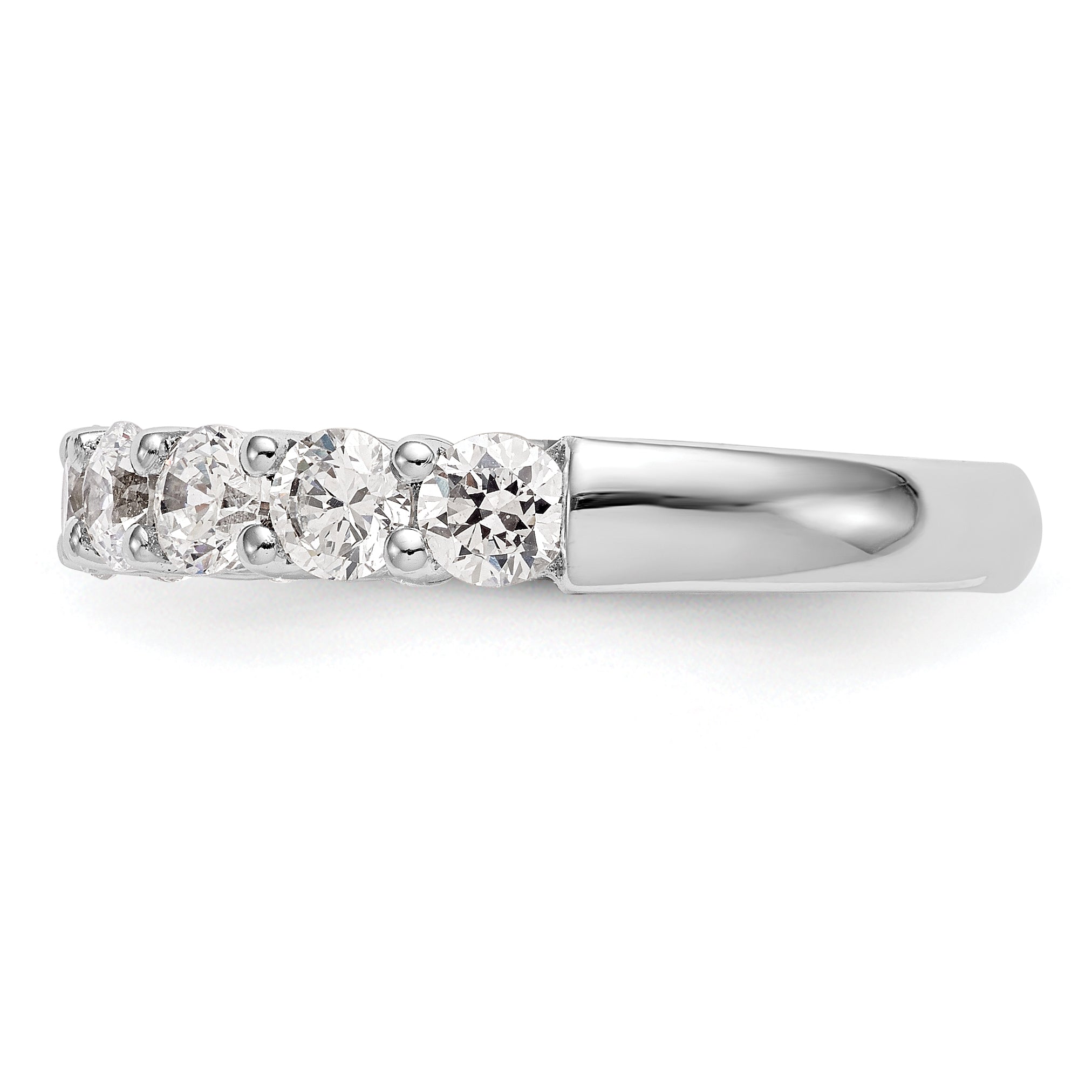 14k White Gold 1 carat Lab Grown Diamond VS/SI+ G+ Nine Stone Complete Fashion band