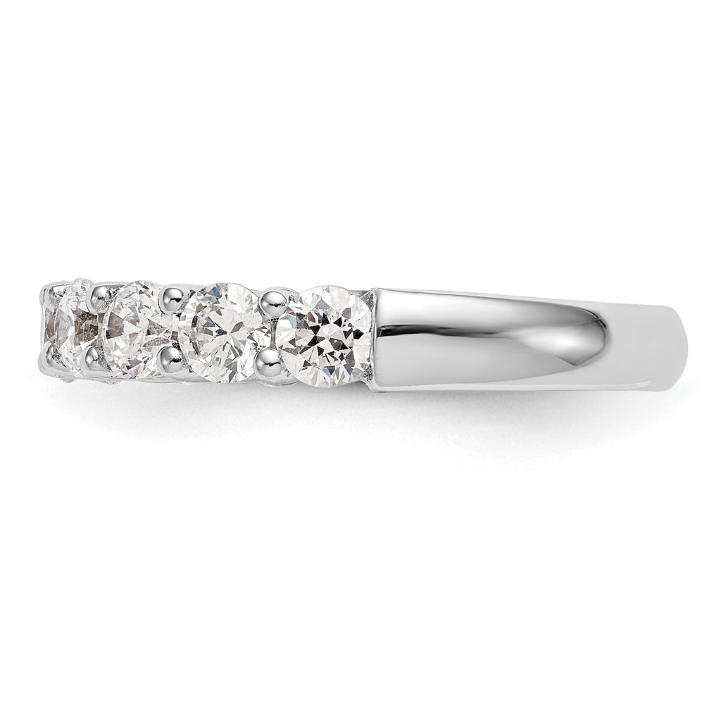 14k White Gold 1 carat Lab Grown Diamond VS/SI+ G+ Nine Stone Complete Fashion band