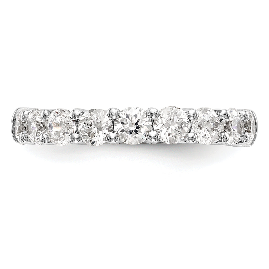 14k White Gold 1 carat Lab Grown Diamond VS/SI+ G+ Nine Stone Complete Fashion band