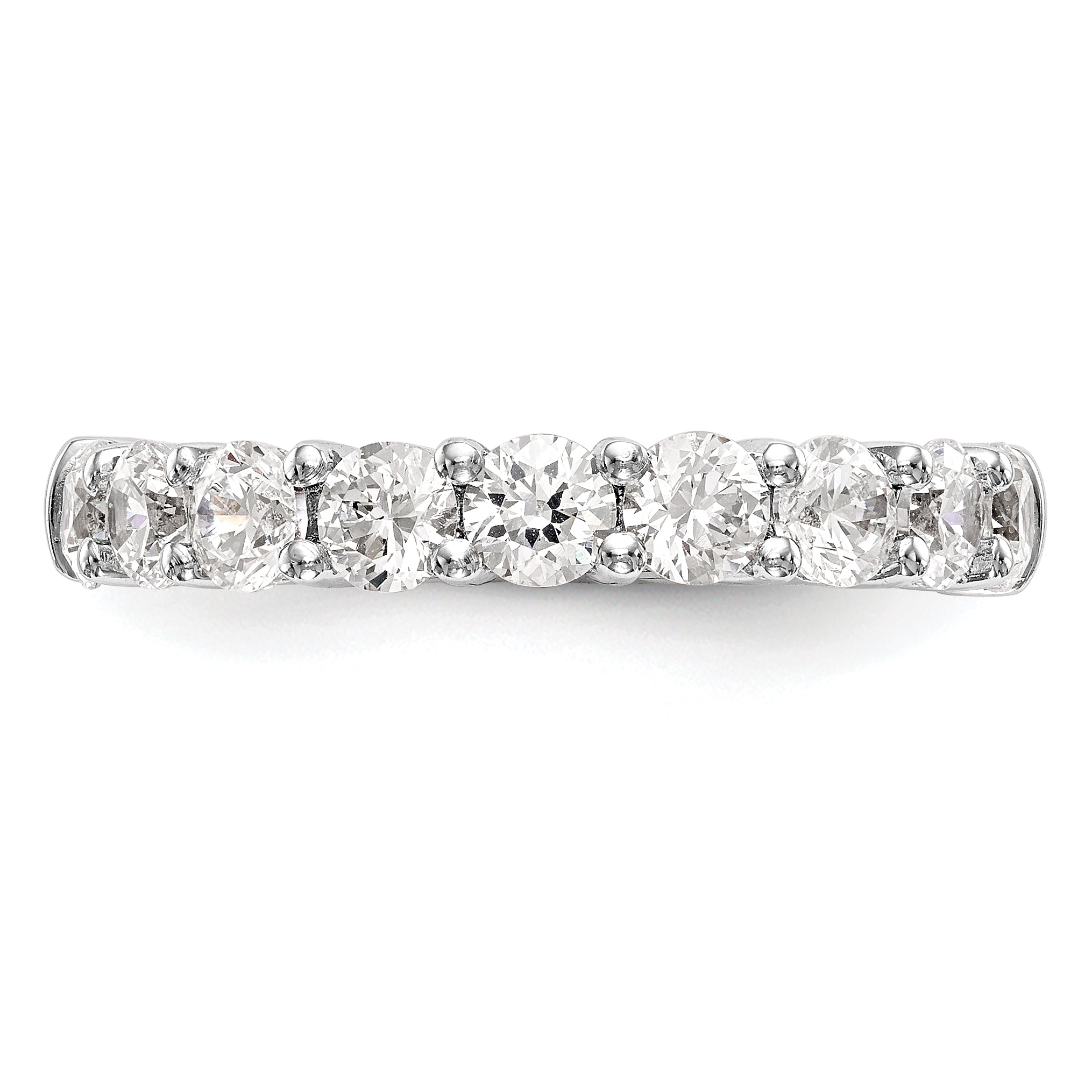 14k White Gold 1 carat Lab Grown Diamond VS/SI+ G+ Nine Stone Complete Fashion band
