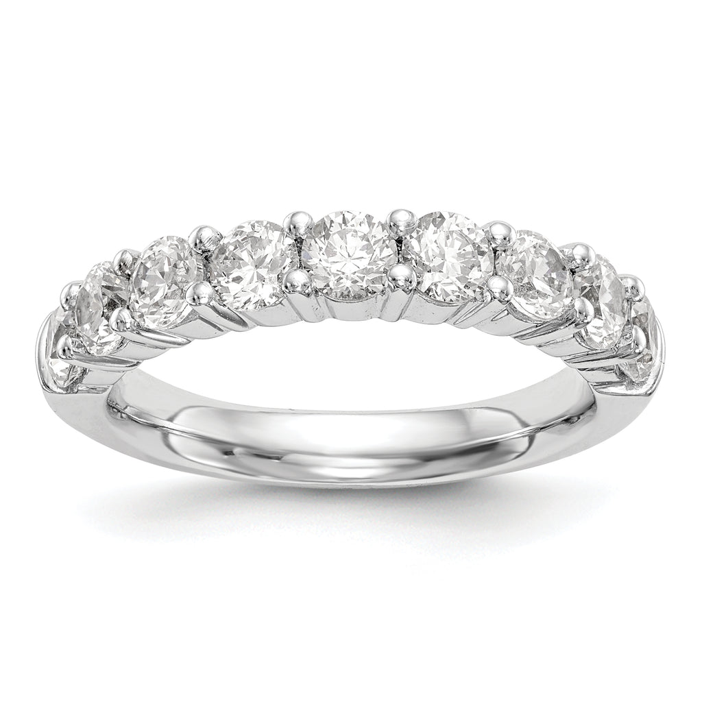 14k White Gold 1 carat Lab Grown Diamond VS/SI+ G+ Nine Stone Complete Fashion band