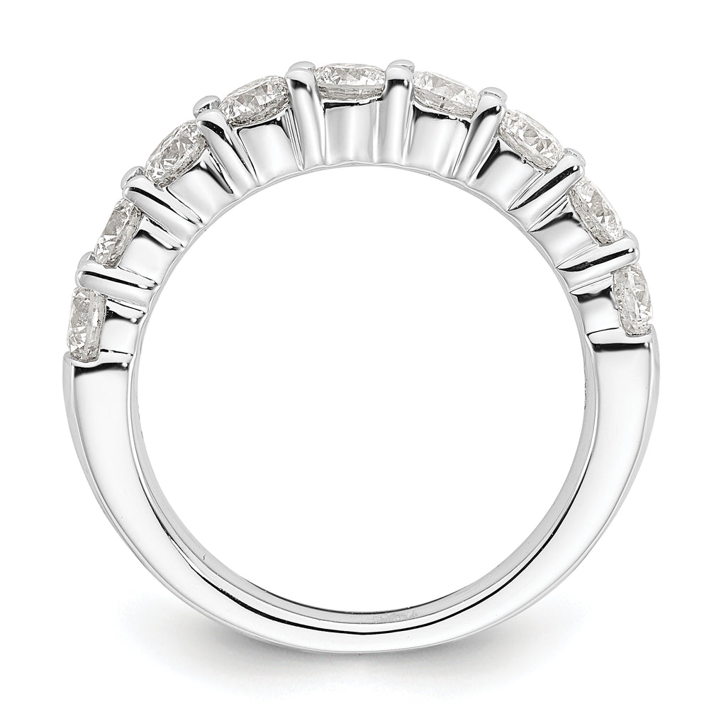 14k White Gold 1 5/8 carat Lab Grown Diamond VS/SI+ G+ Nine Stone Complete Fashion band