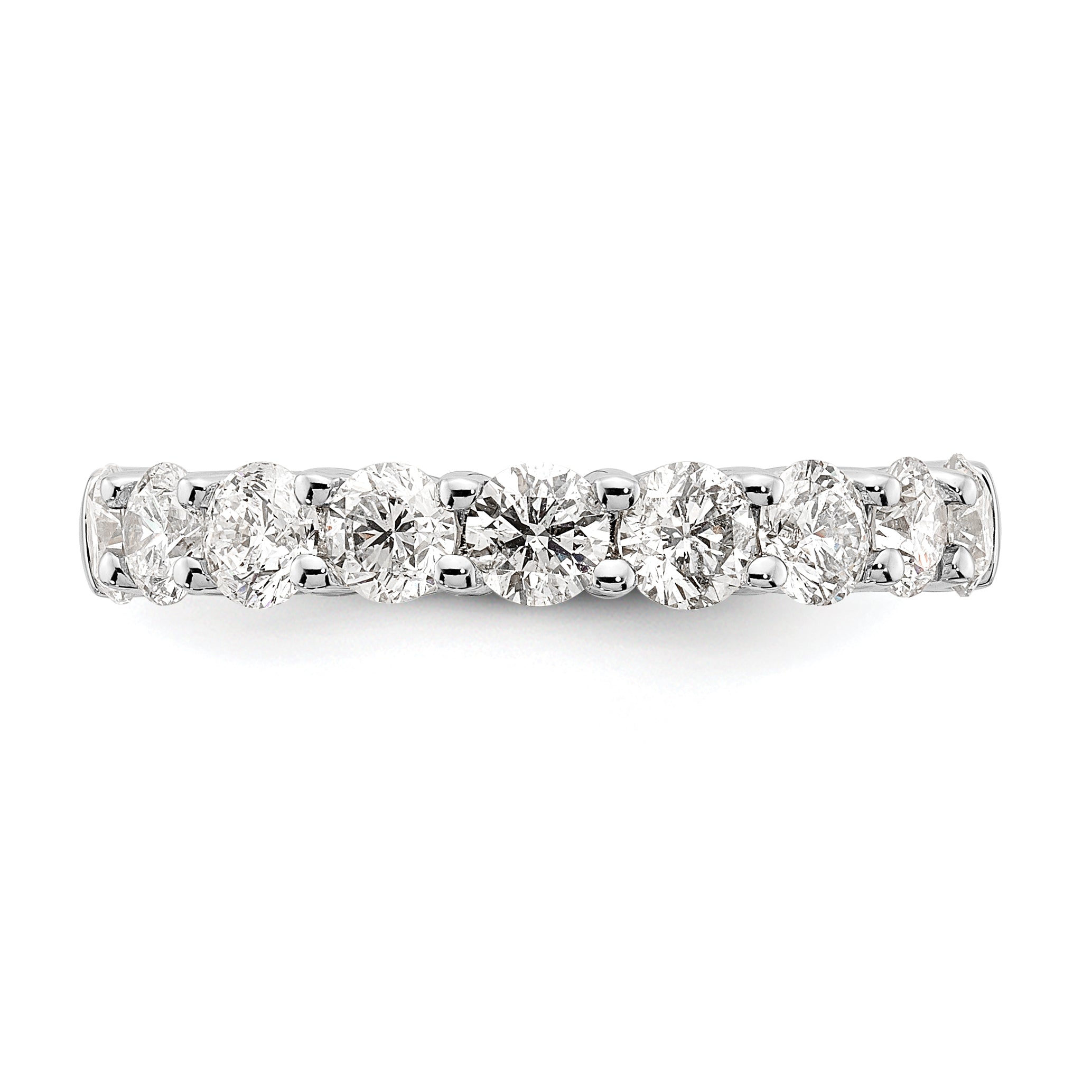 14k White Gold 1 5/8 carat Lab Grown Diamond VS/SI+ G+ Nine Stone Complete Fashion band