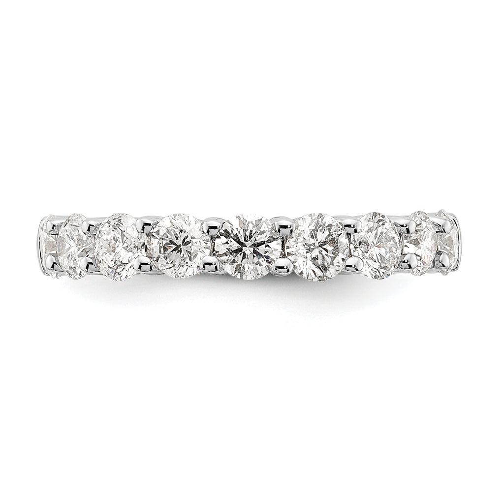 14k White Gold 1 5/8 carat Lab Grown Diamond VS/SI+ G+ Nine Stone Complete Fashion band