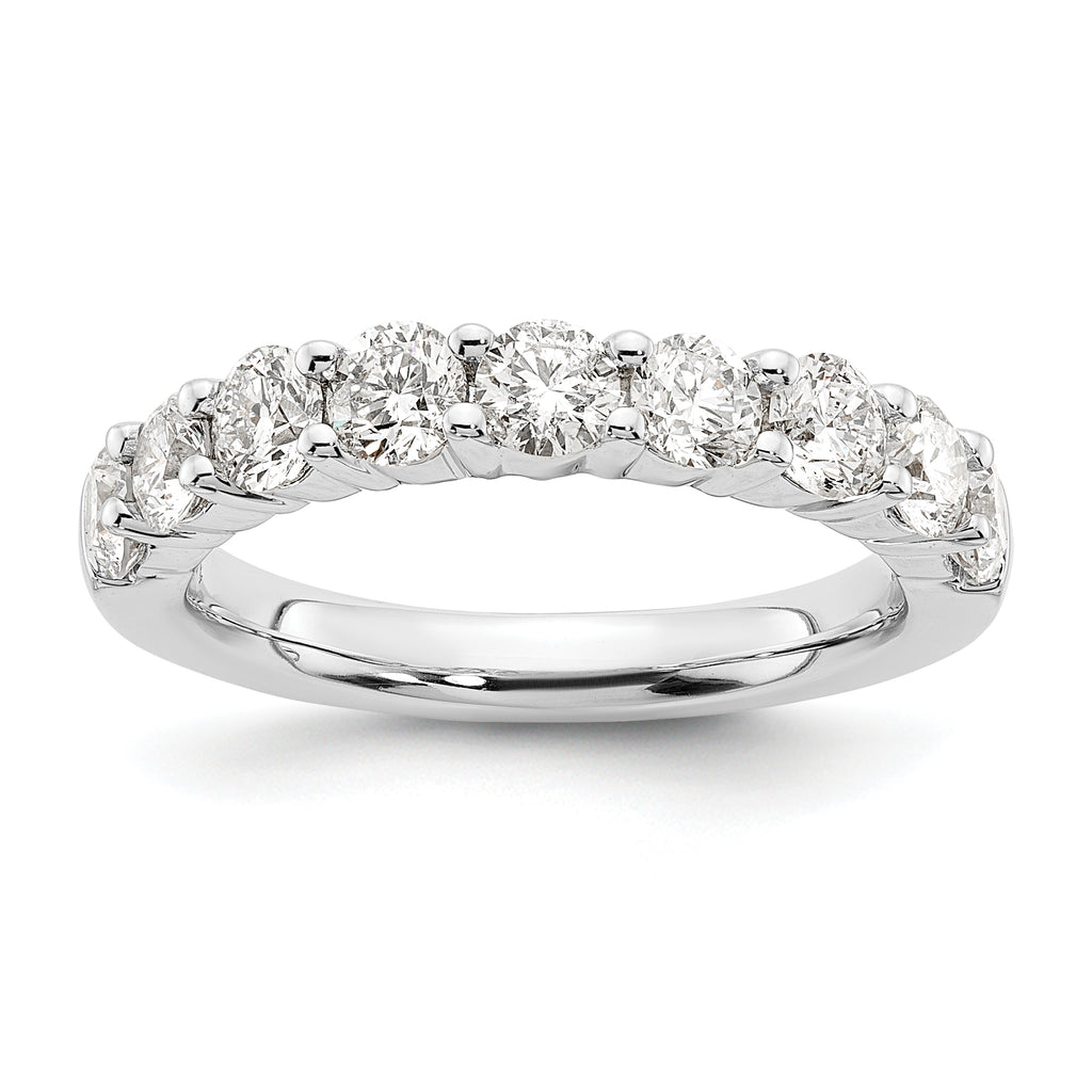 14k White Gold 1 5/8 carat Lab Grown Diamond VS/SI+ G+ Nine Stone Complete Fashion band