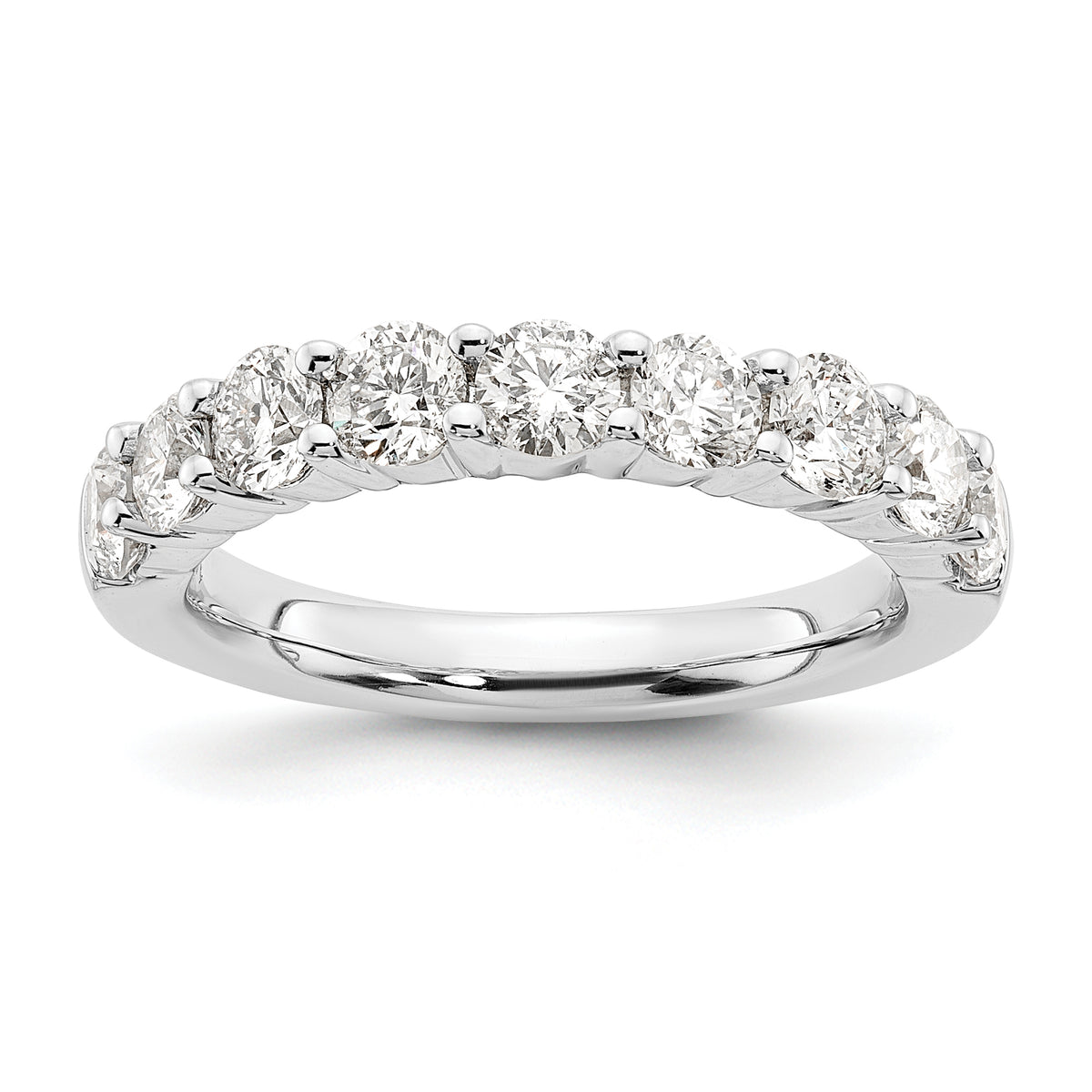 14k White Gold 1 5/8 carat Lab Grown Diamond VS/SI+ G+ Nine Stone Complete Fashion band