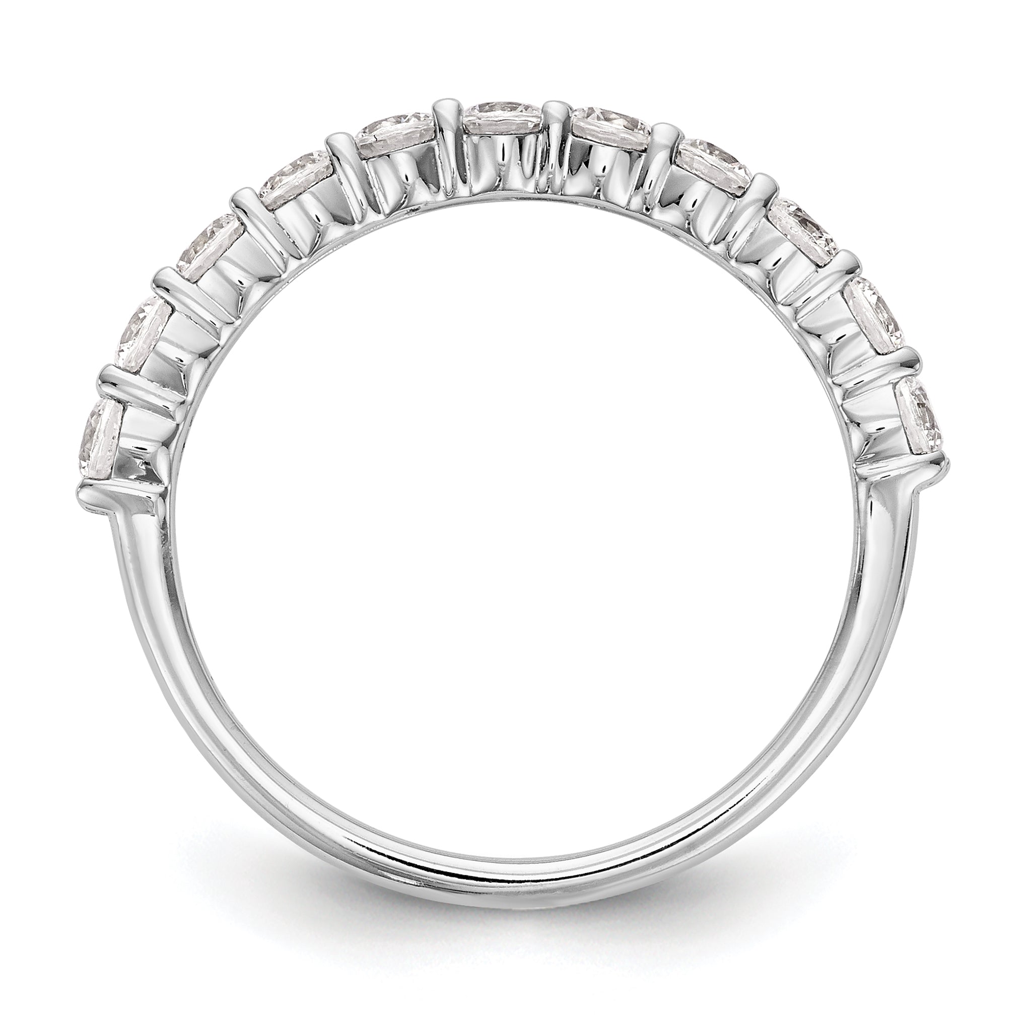 14k White Gold 3/4 carat Lab Grown Diamond VS/SI+ G+ Eleven Stone Complete Band Secondary image