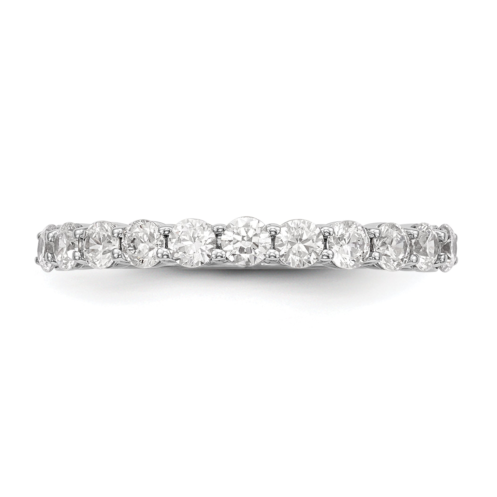 14k White Gold 3/4 carat Lab Grown Diamond VS/SI+ G+ Eleven Stone Complete Band