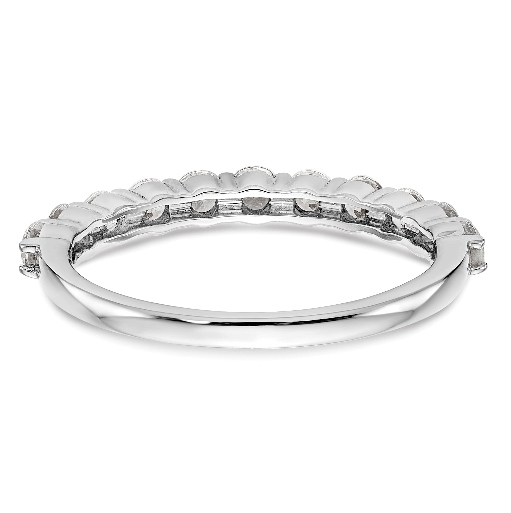 14k White Gold 3/4 carat Lab Grown Diamond VS/SI+ G+ Eleven Stone Complete Band