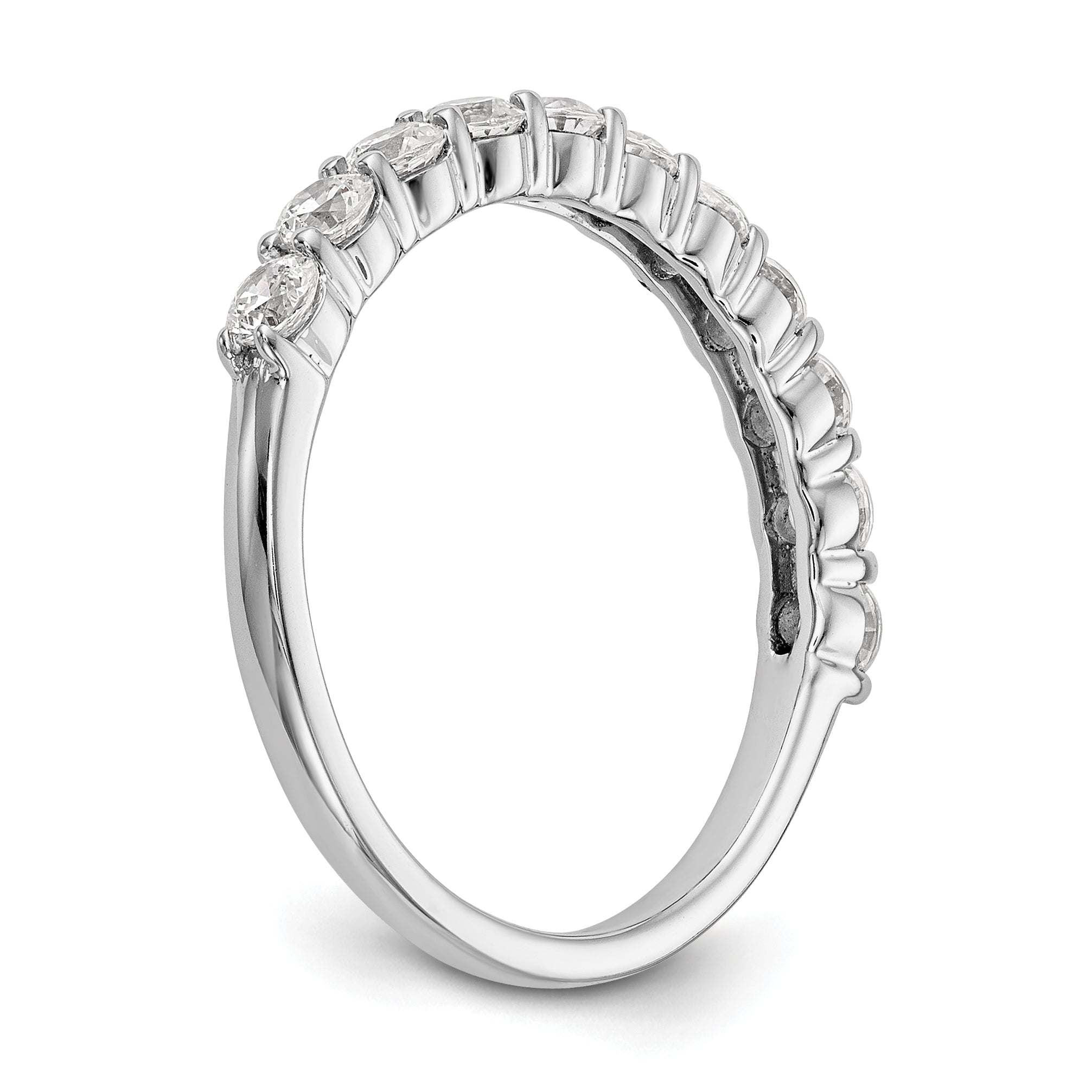 14k White Gold 3/4 carat Lab Grown Diamond VS/SI+ G+ Eleven Stone Complete Band