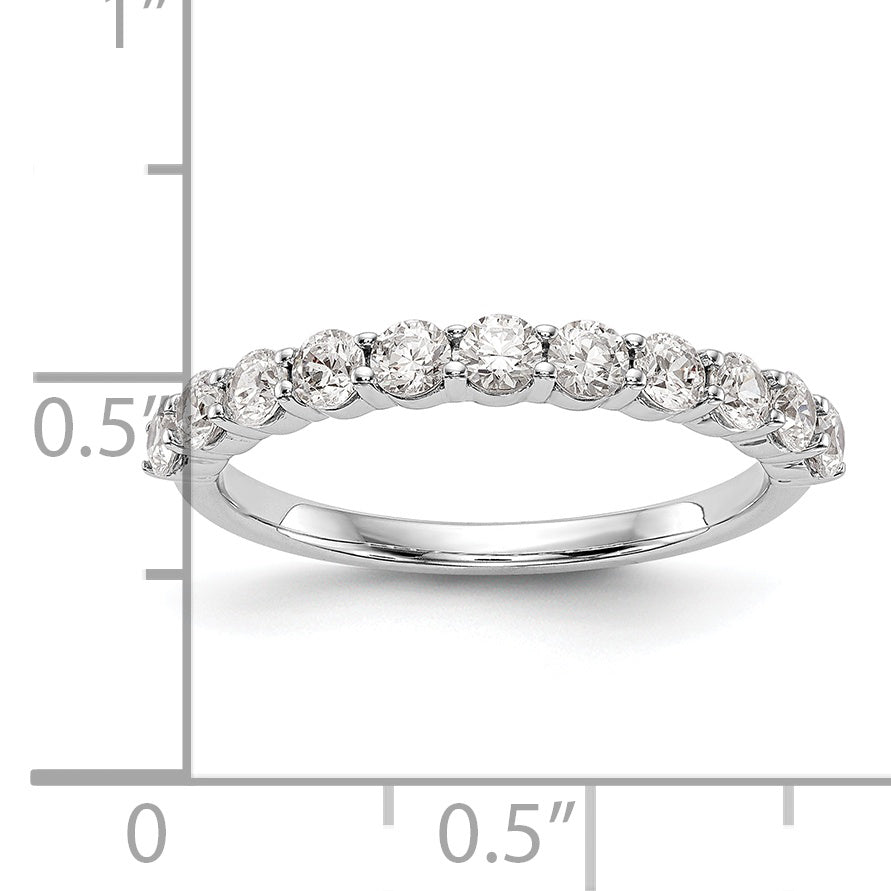 14k White Gold 3/4 carat Lab Grown Diamond VS/SI+ G+ Eleven Stone Complete Band