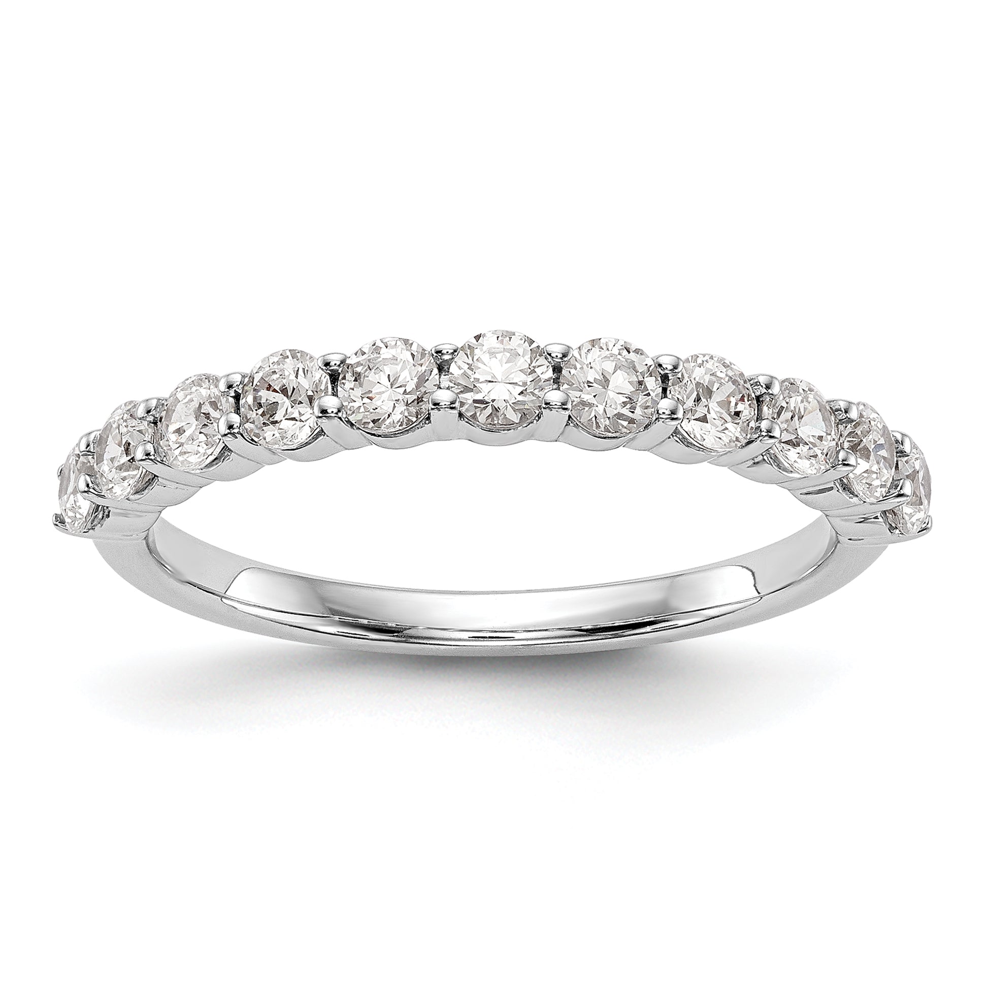 14k White Gold 3/4 carat Lab Grown Diamond VS/SI+ G+ Eleven Stone Complete Band Main image