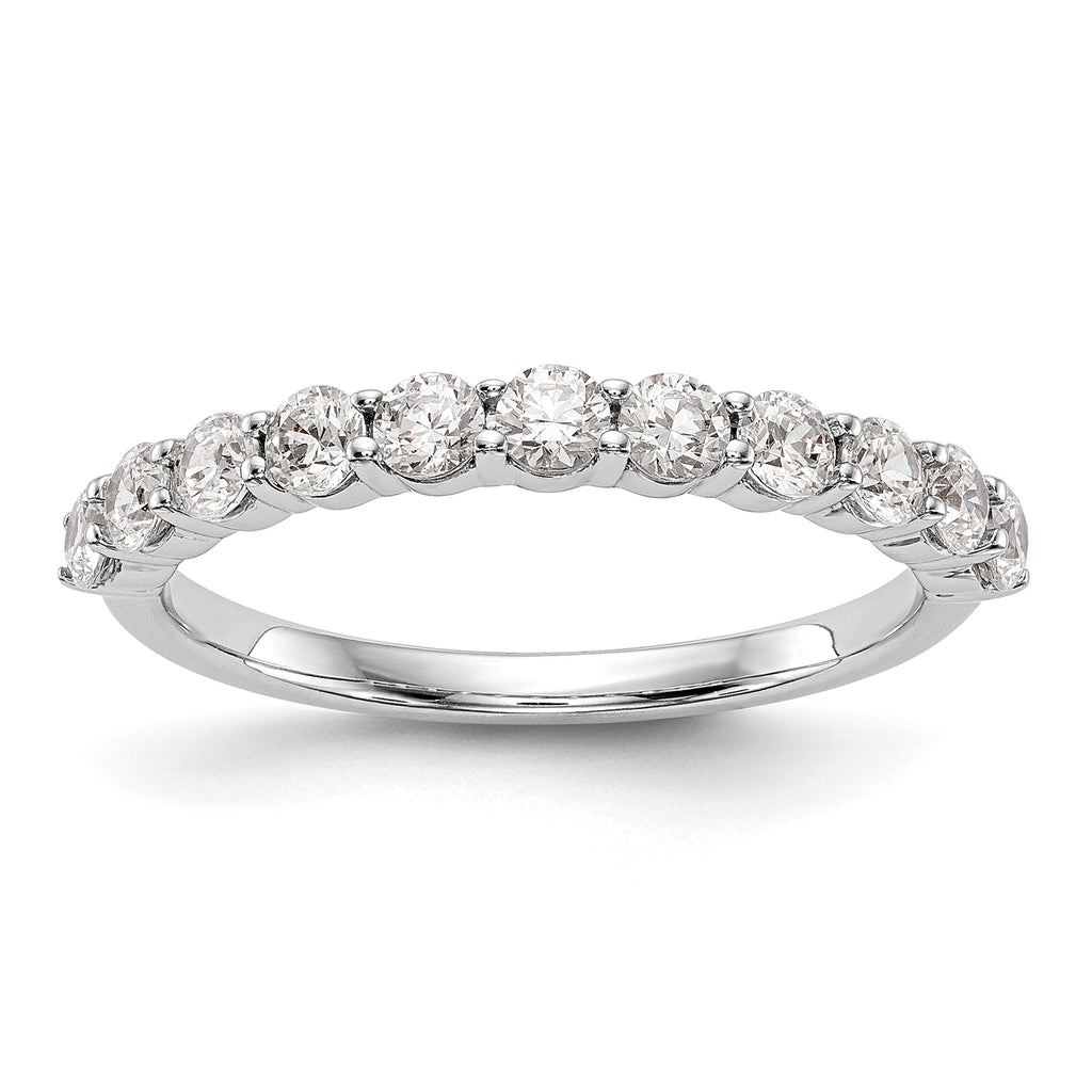 14k White Gold 3/4 carat Lab Grown Diamond VS/SI+ G+ Eleven Stone Complete Band