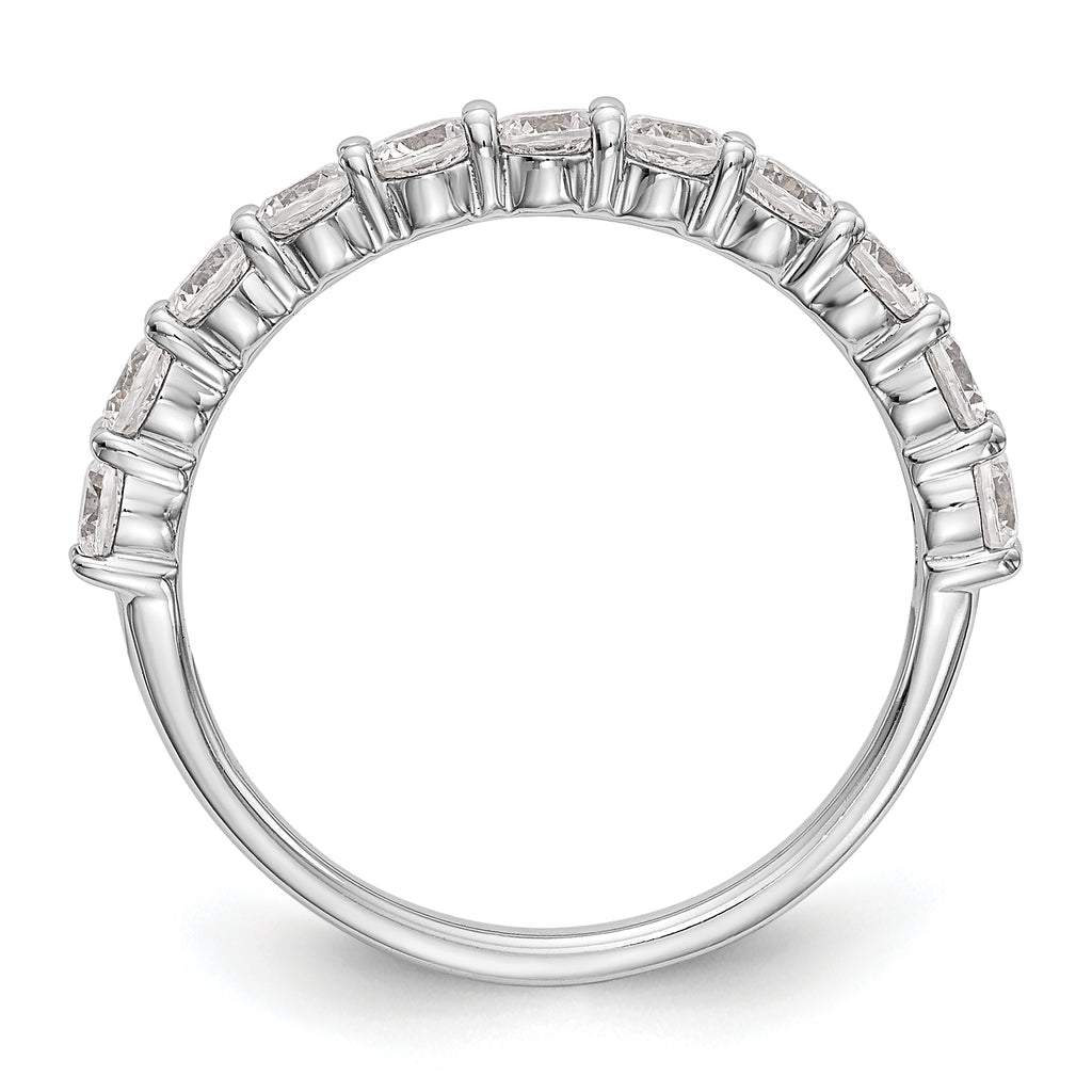 14k White Gold 1 carat Lab Grown Diamond VS/SI+ G+ Eleven Stone Complete Band