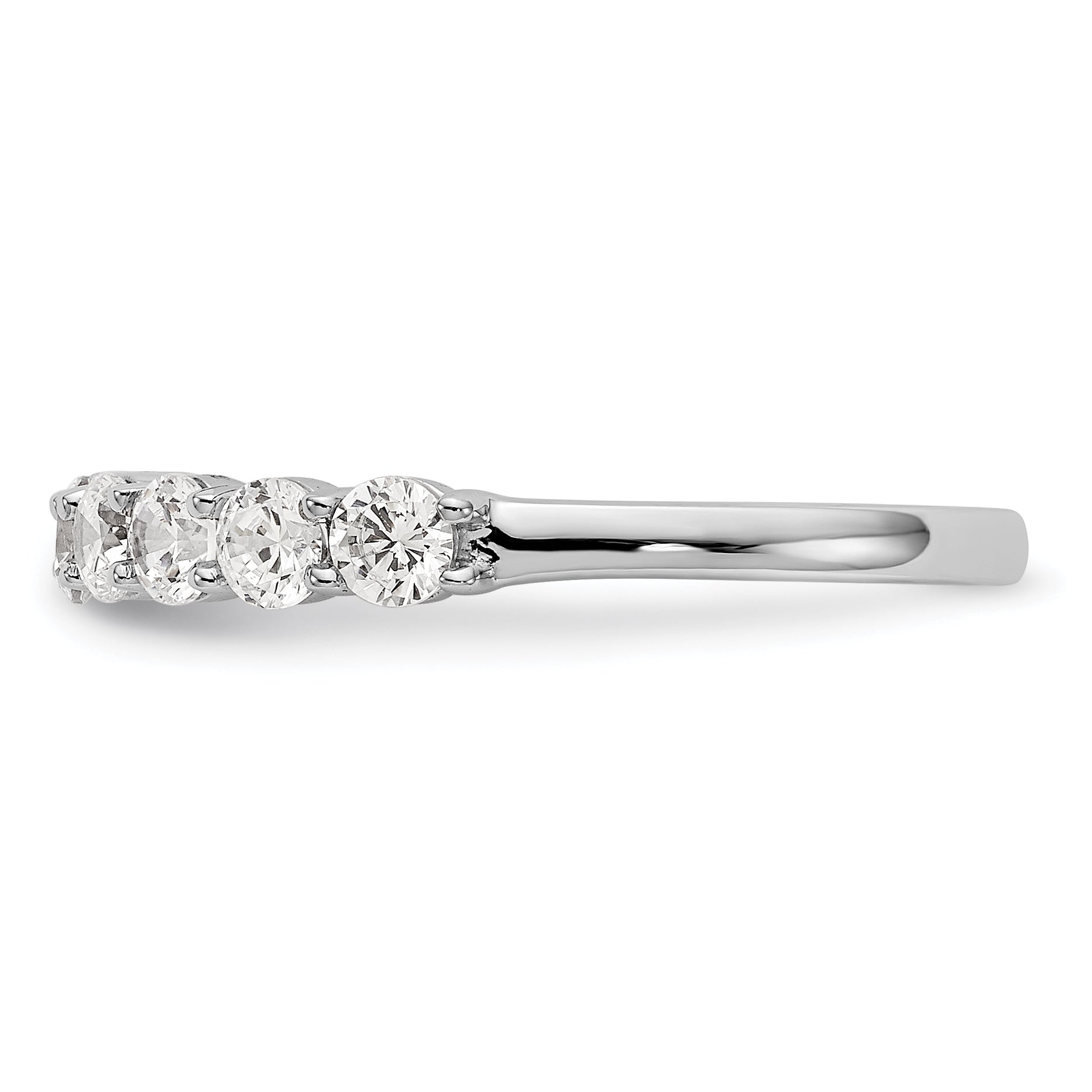 14k White Gold 1 carat Lab Grown Diamond VS/SI+ G+ Eleven Stone Complete Band