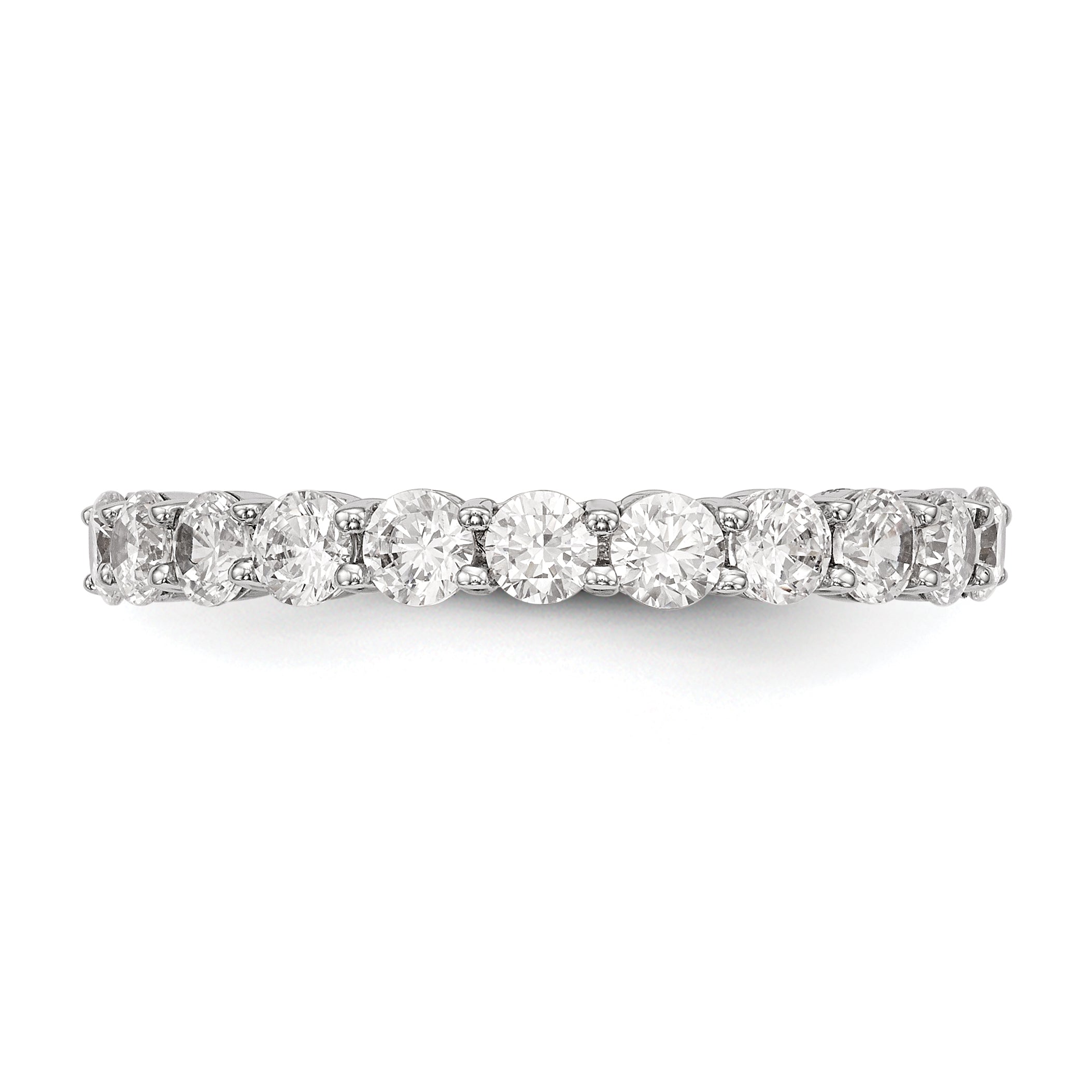 14k White Gold 1 carat Lab Grown Diamond VS/SI+ G+ Eleven Stone Complete Band