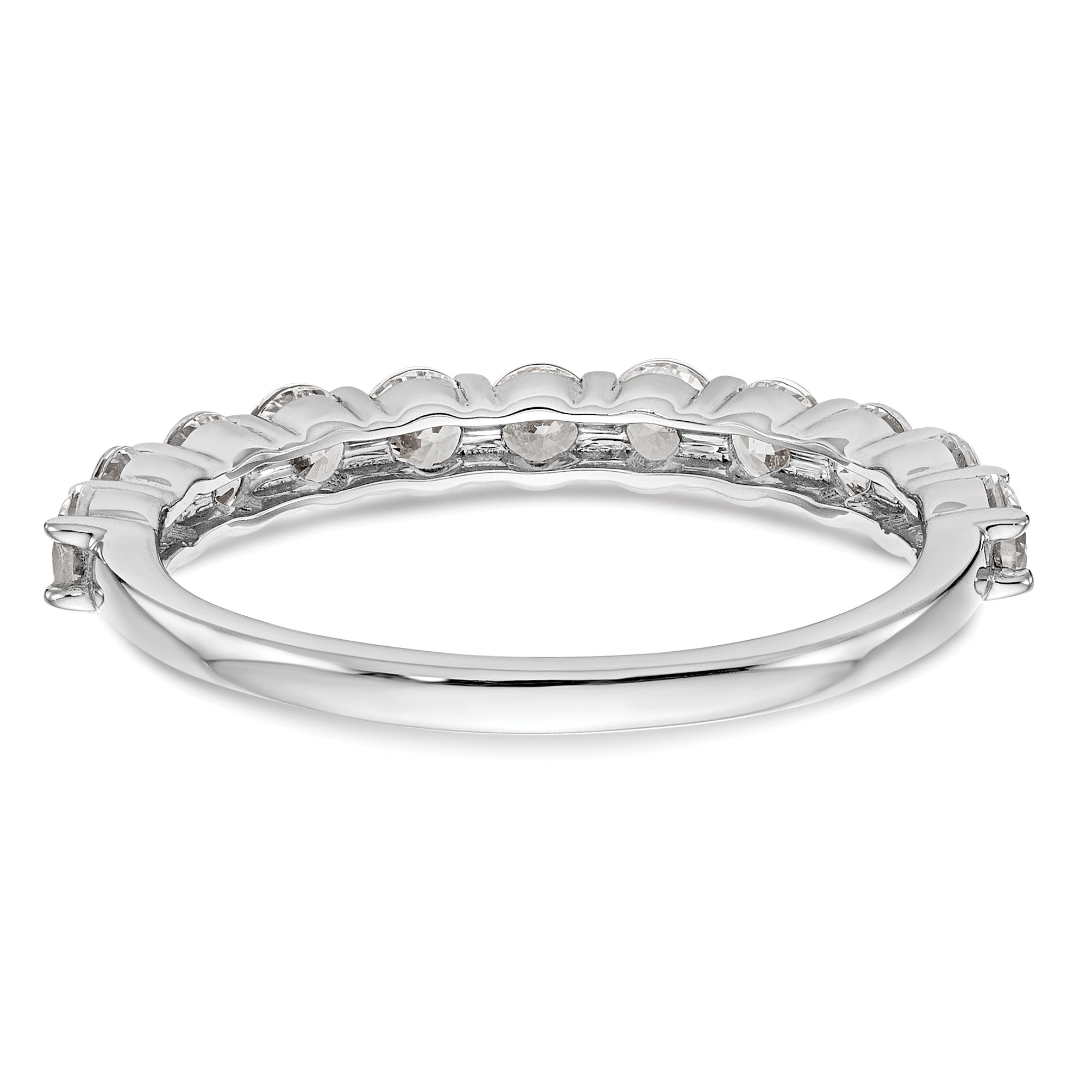 14k White Gold 1 carat Lab Grown Diamond VS/SI+ G+ Eleven Stone Complete Band