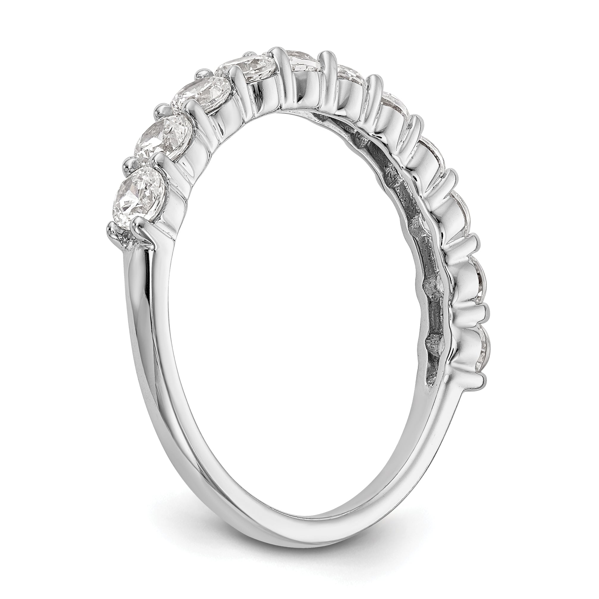 14k White Gold 1 carat Lab Grown Diamond VS/SI+ G+ Eleven Stone Complete Band