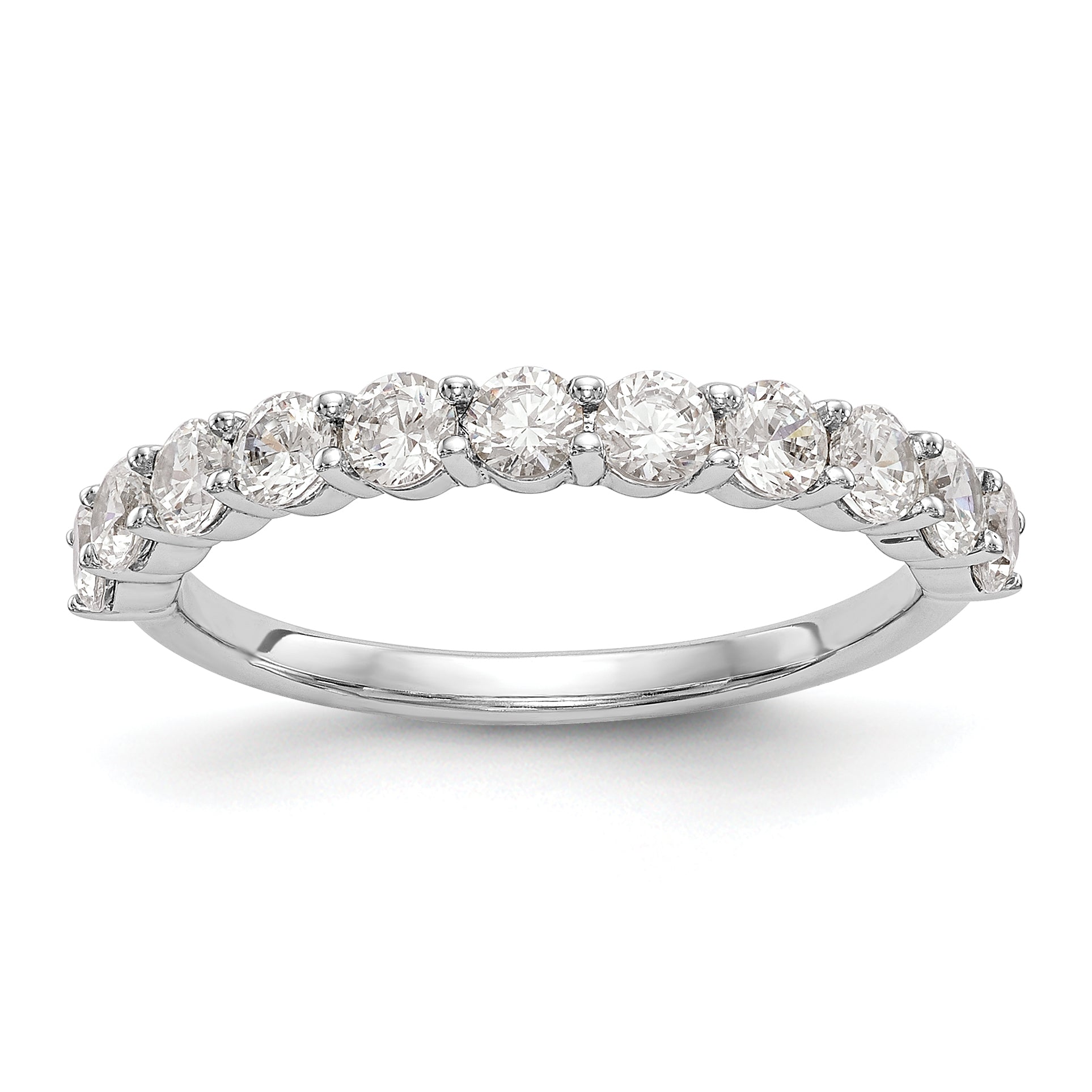 14k White Gold 1 carat Lab Grown Diamond VS/SI+ G+ Eleven Stone Complete Band Main image